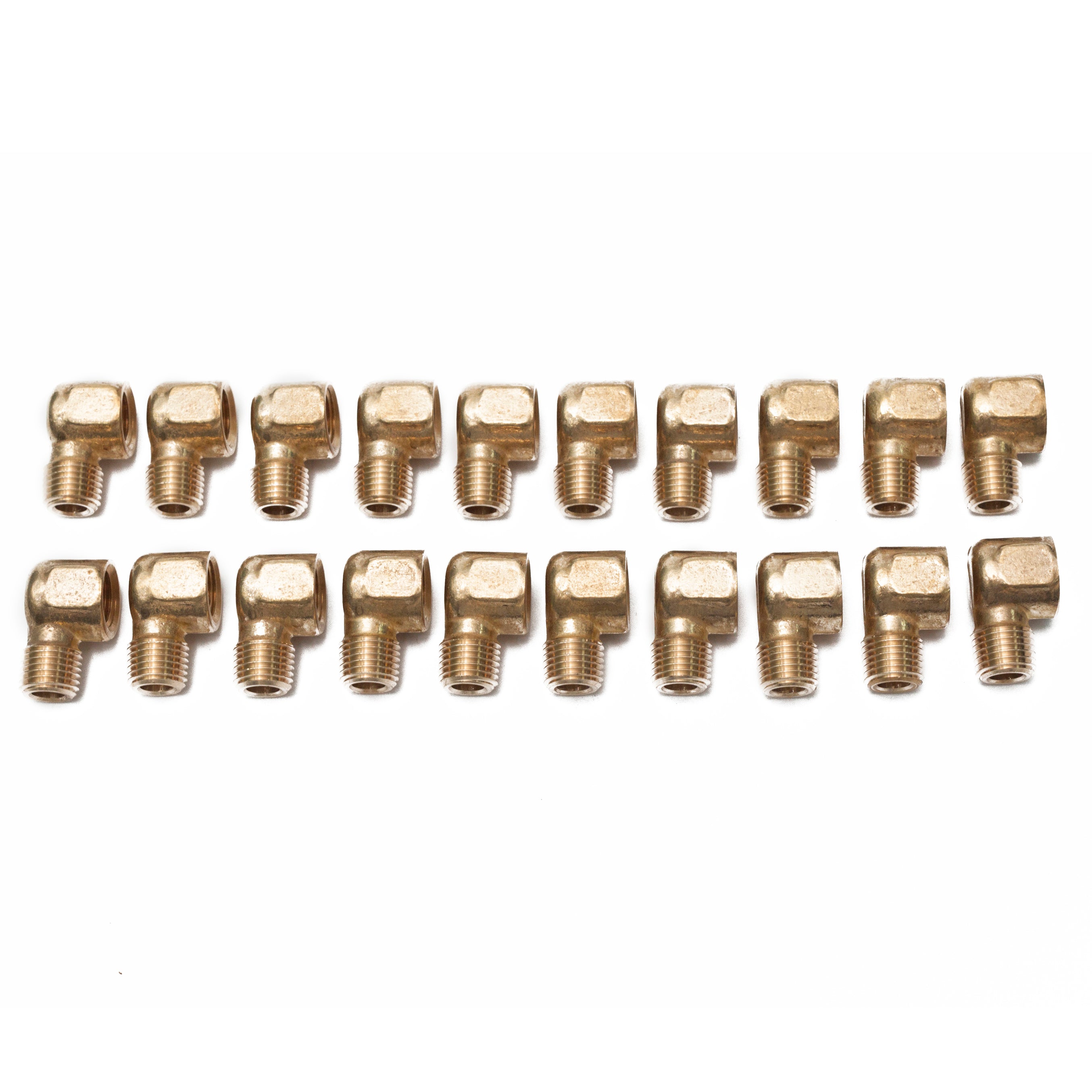 LTWFITTING Brass Pipe 90 Deg 1/4-Inch NPT Street Elbow Forged Fitting Fuel Air Boat(Pack of 20)