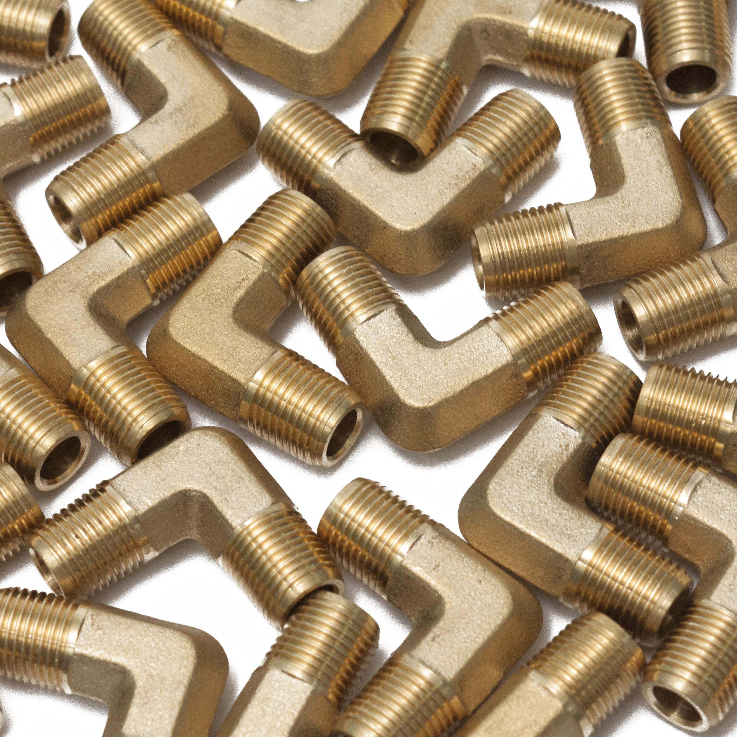 LTWFITTING Brass Pipe Male 90 Deg Elbow Fitting 1/8-Inch NPT Water Fuel(Pack of 500)