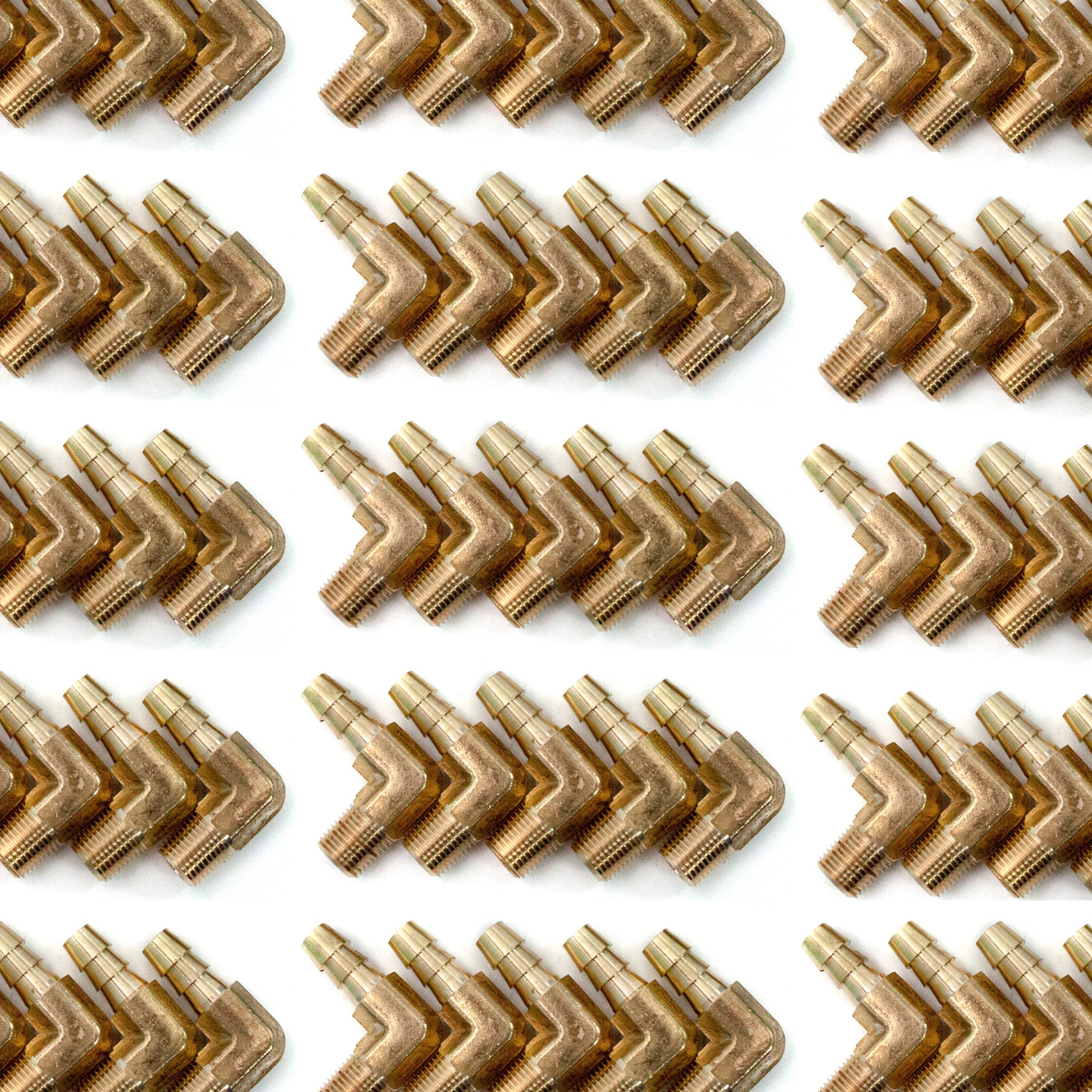 LTWFITTING 90 Degree Elbow Brass Barb Fitting 1/4 ID Hose x 1/8-Inch Male NPT Air(Pack of 50)
