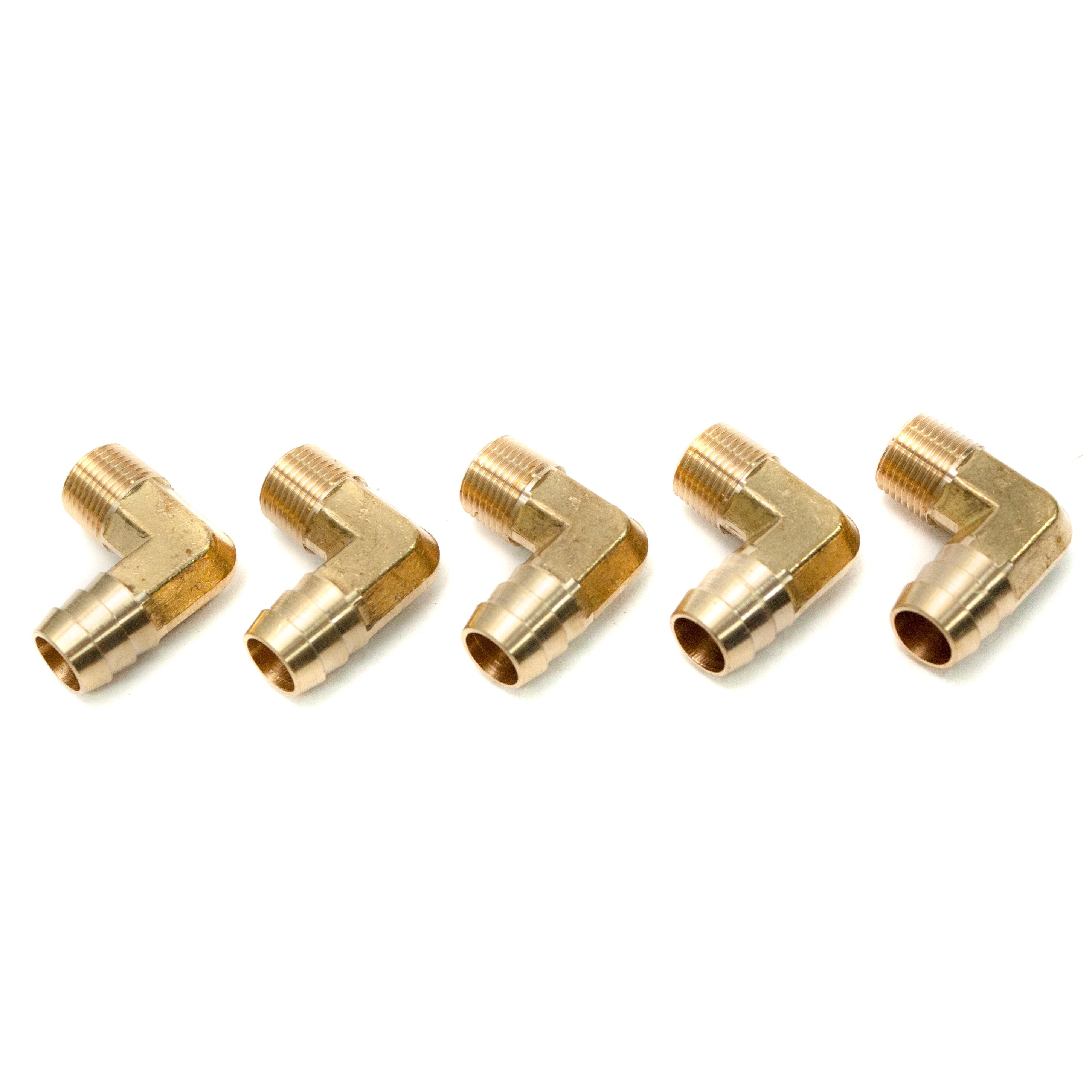 LTWFITTING 90 Degree Elbow Brass Barb Fitting 5/8?¡À ID Hose x 3/8-Inch Male NPT Fuel Boat Water(Pack of 5)