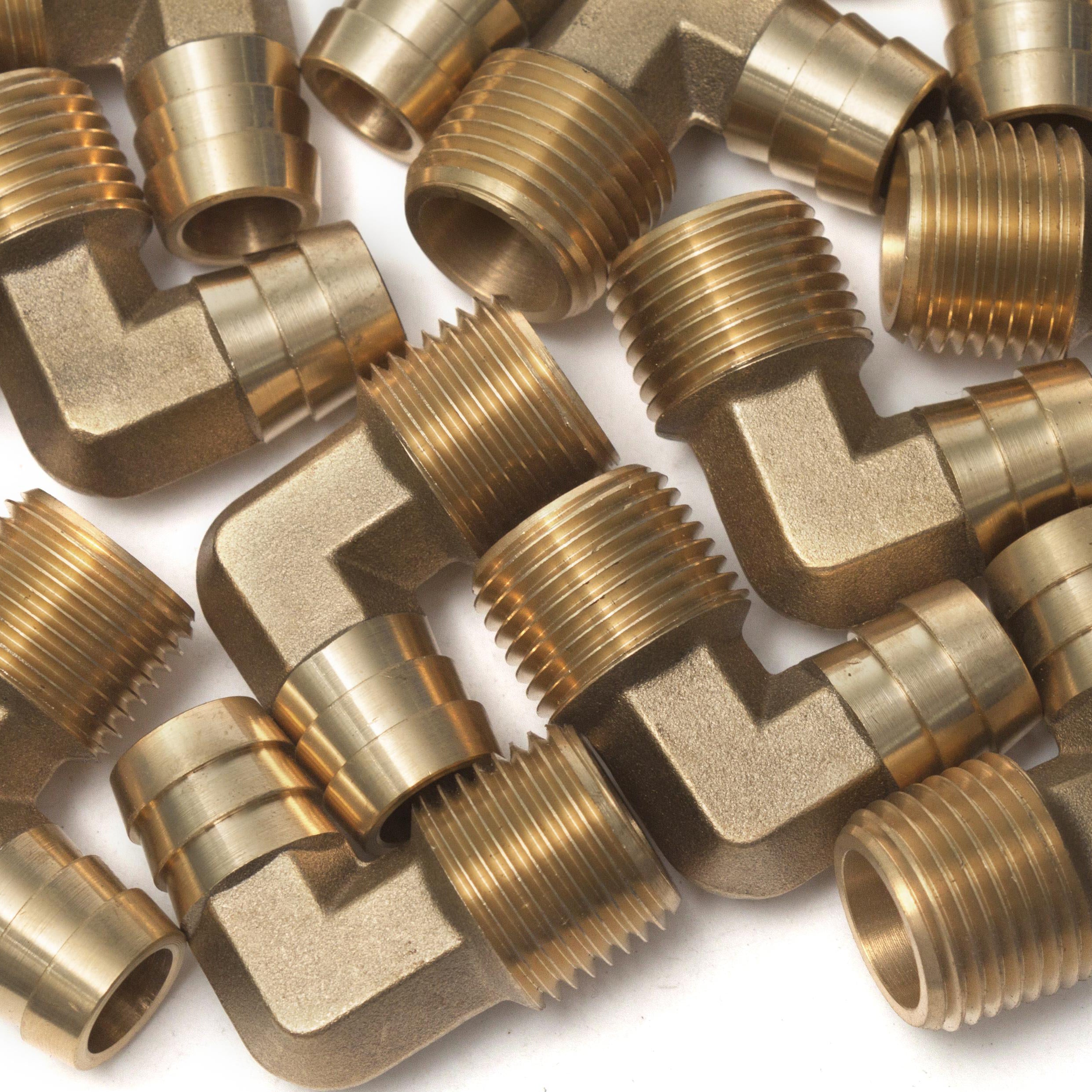 LTWFITTING 90 Degree Elbow Brass Barb Fitting 5/8 ID Hose x 1/2-Inch Male NPT Fuel Boat Air(Pack of 100)
