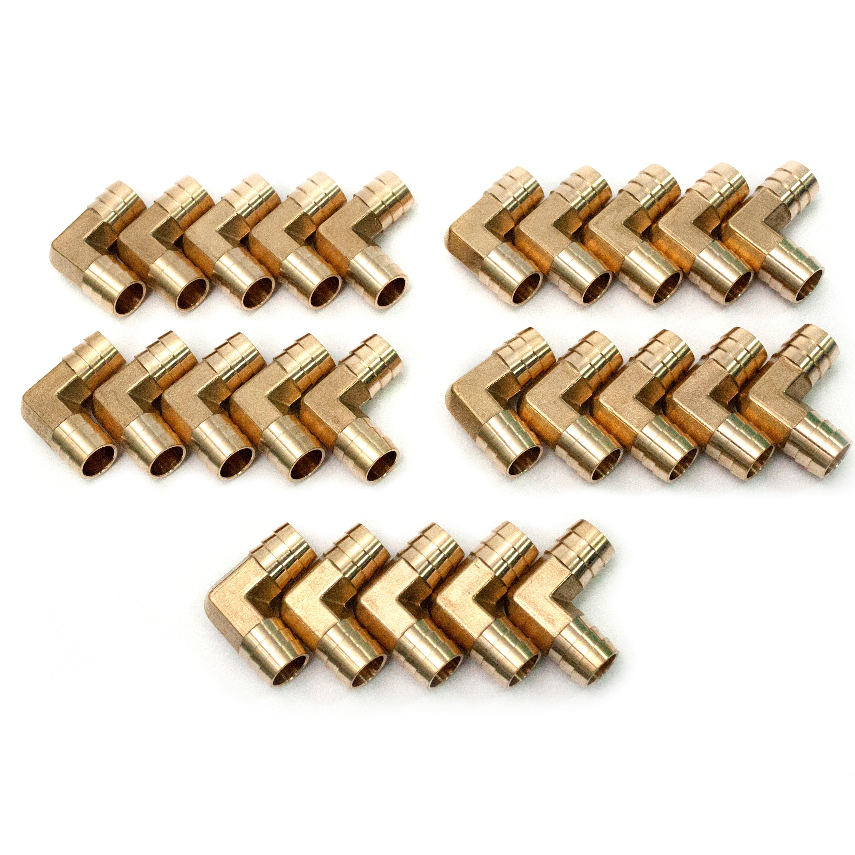 LTWFITTING LTWFITTING 90 Deg Elbow Brass Barb Fitting 5/8-Inch x5/8-Inch Hose ID Air/Water/Fuel/Oil/Inert Gases (Pack of 25)