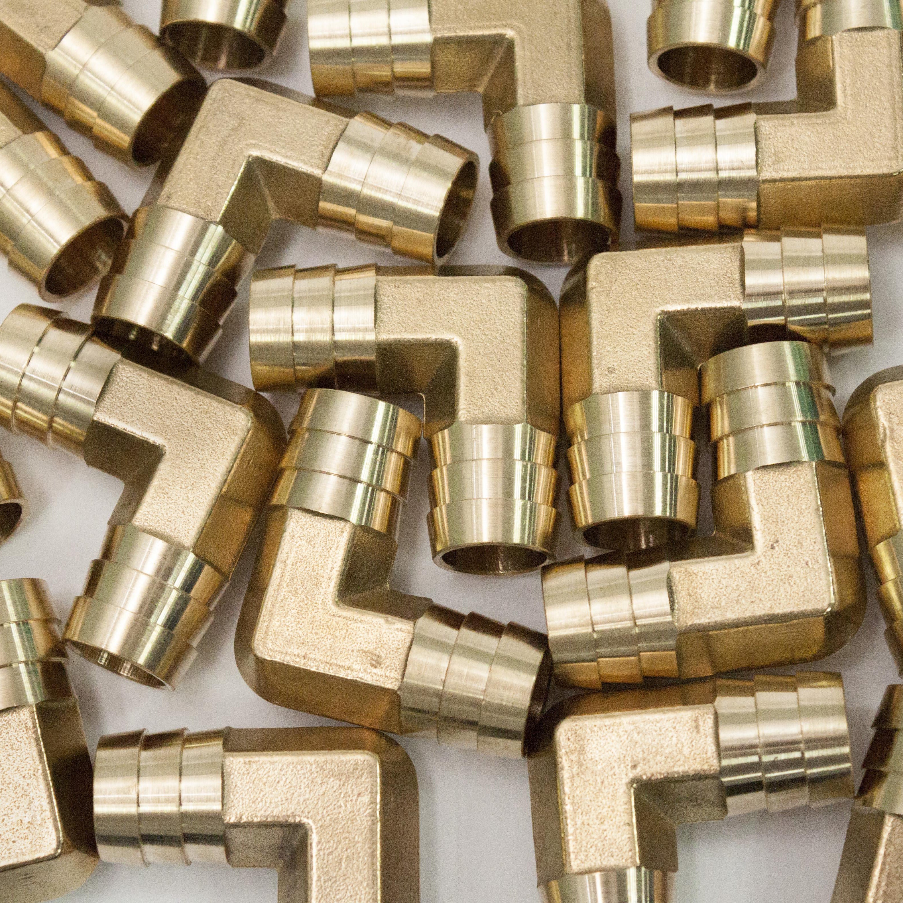 LTWFITTING LTWFITTING 90 Deg Elbow Brass Barb Fitting 5/8-Inch x5/8-Inch Hose ID Air/Water/Fuel/Oil/Inert Gases (Pack of 300)
