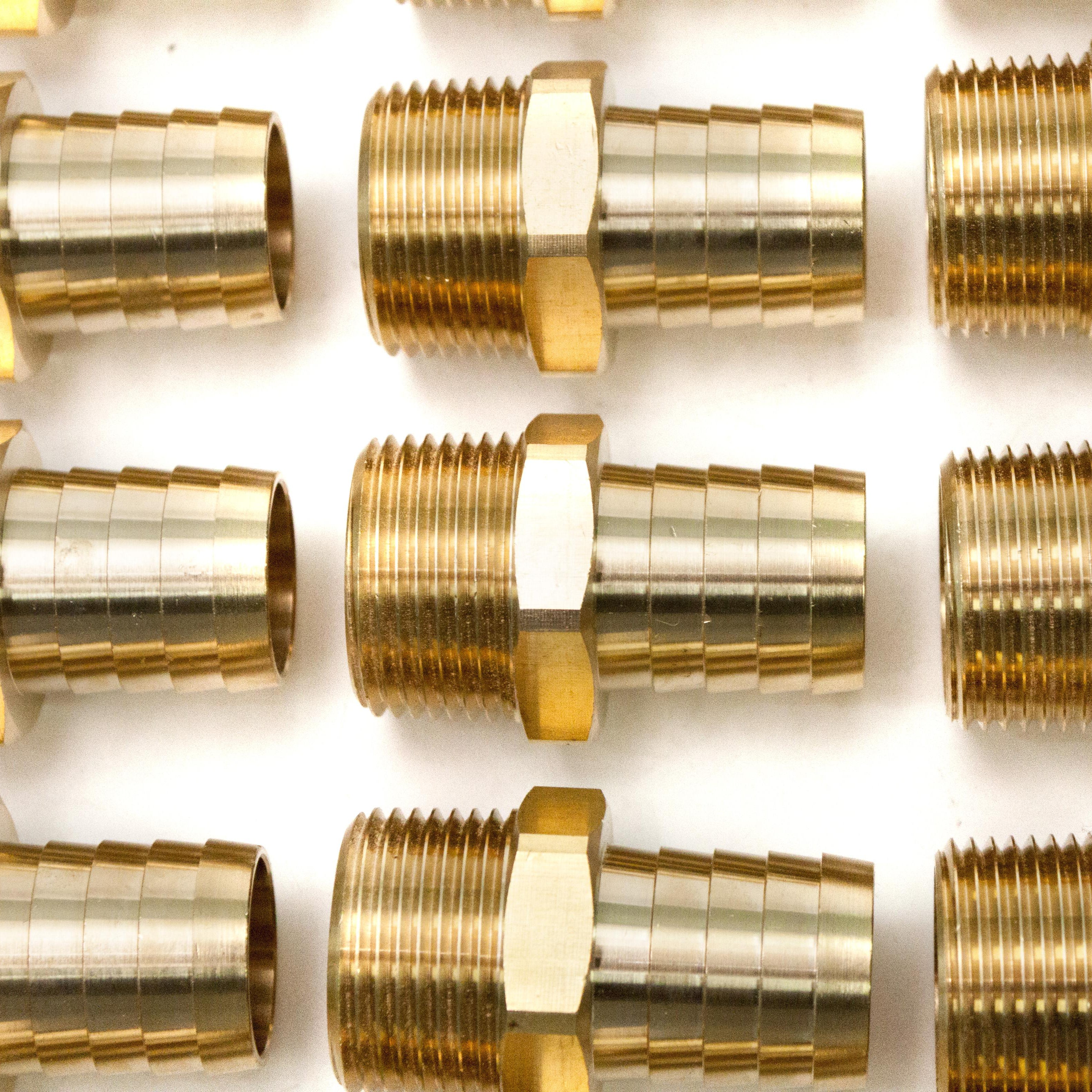 LTWFITTING Brass Fitting Connector 1-Inch Hose Barb x 1-Inch NPT Male Fuel Water(Pack of 30)