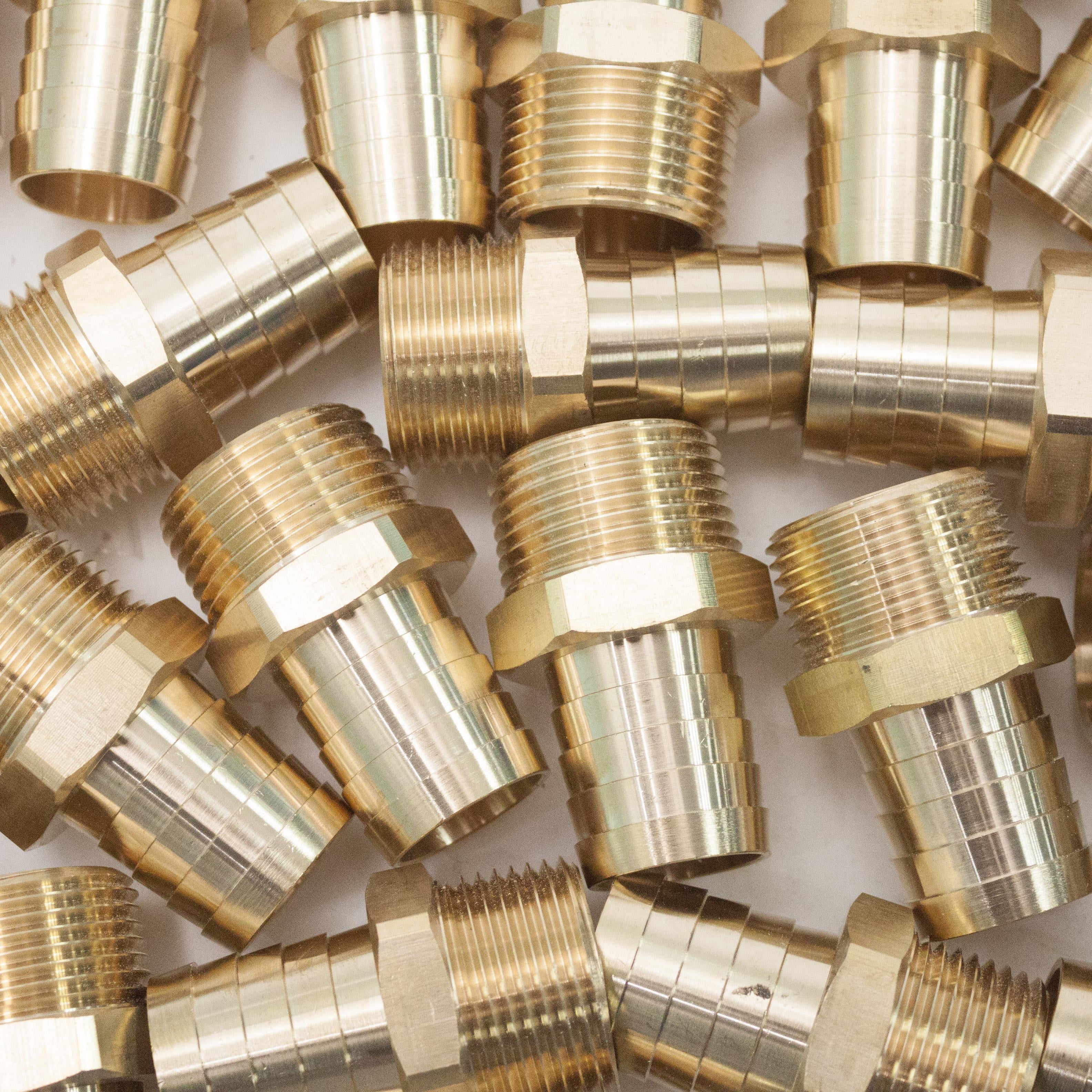 LTWFITTING Brass Fitting Connector 1-Inch Hose Barb x 1-Inch NPT Male Fuel Water(Pack of 60)