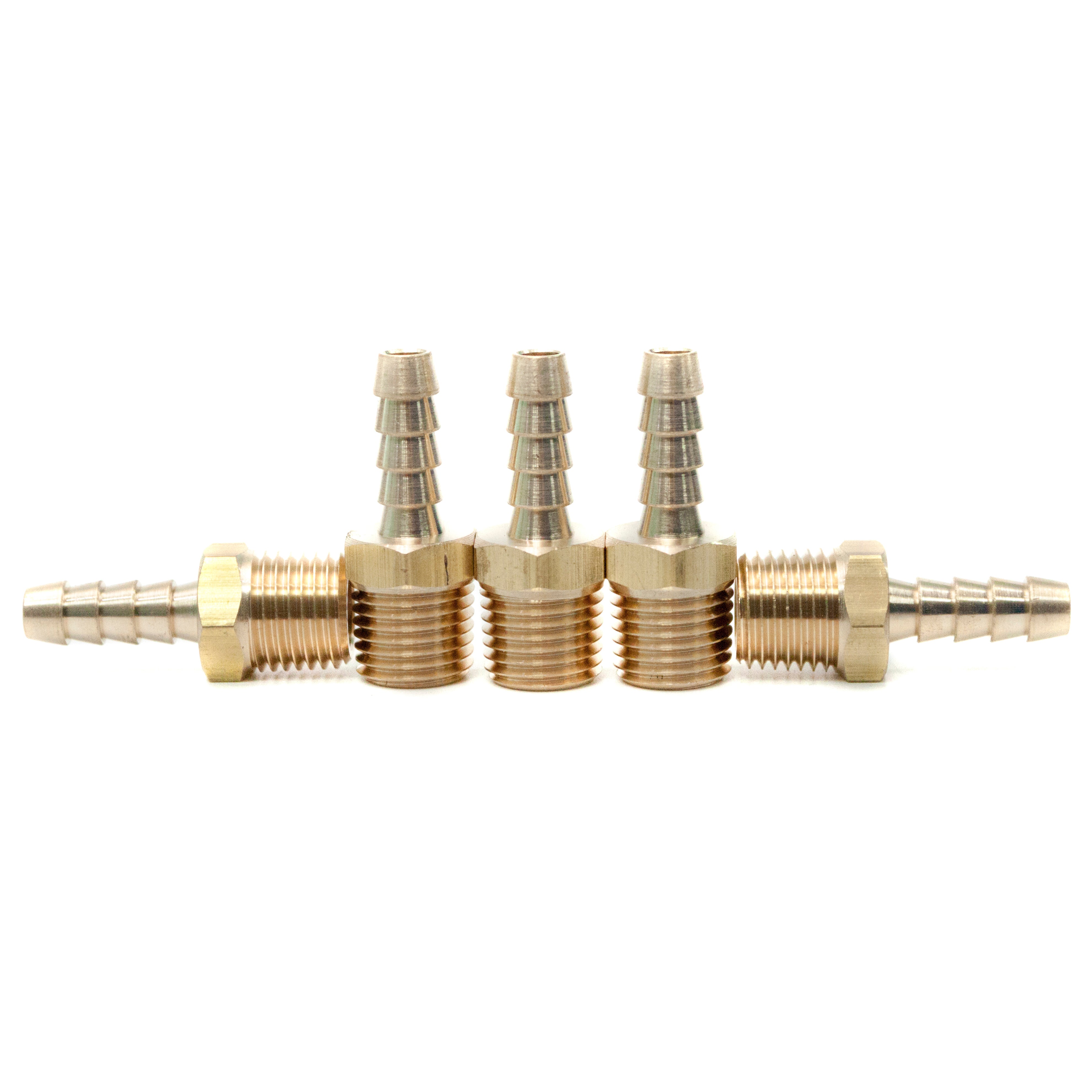 LTWFITTING Brass Fitting Coupler 1/4-Inch Hose Barb x 1/4-Inch Male NPT Fuel Gas Water(Pack of 5)