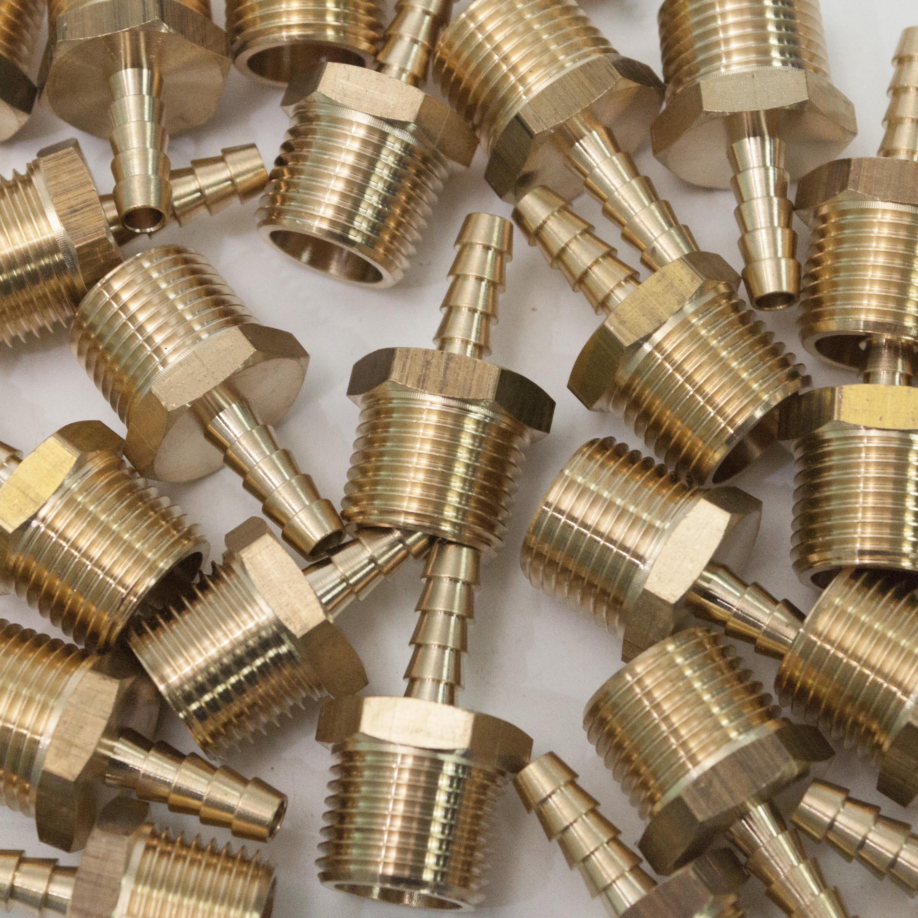 LTWFITTING Brass Barb Fitting Coupler/Connector 1/4-Inch Hose ID x 1/2-Inch Male NPT Fuel(Pack of 150)