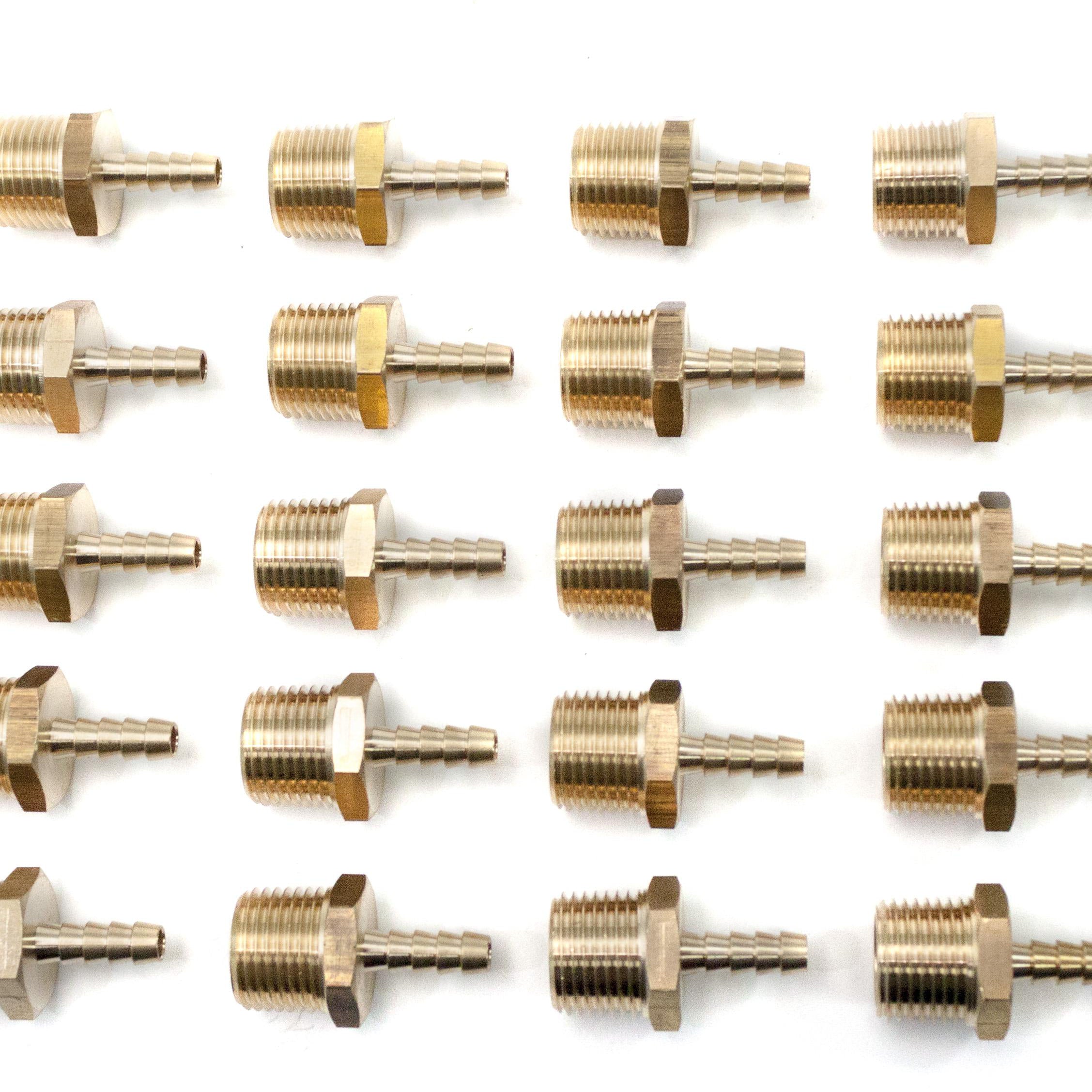 LTWFITTING Brass Barb Fitting Coupler/Connector 1/4-Inch Hose ID x 1/2-Inch Male NPT Fuel(Pack of 30)