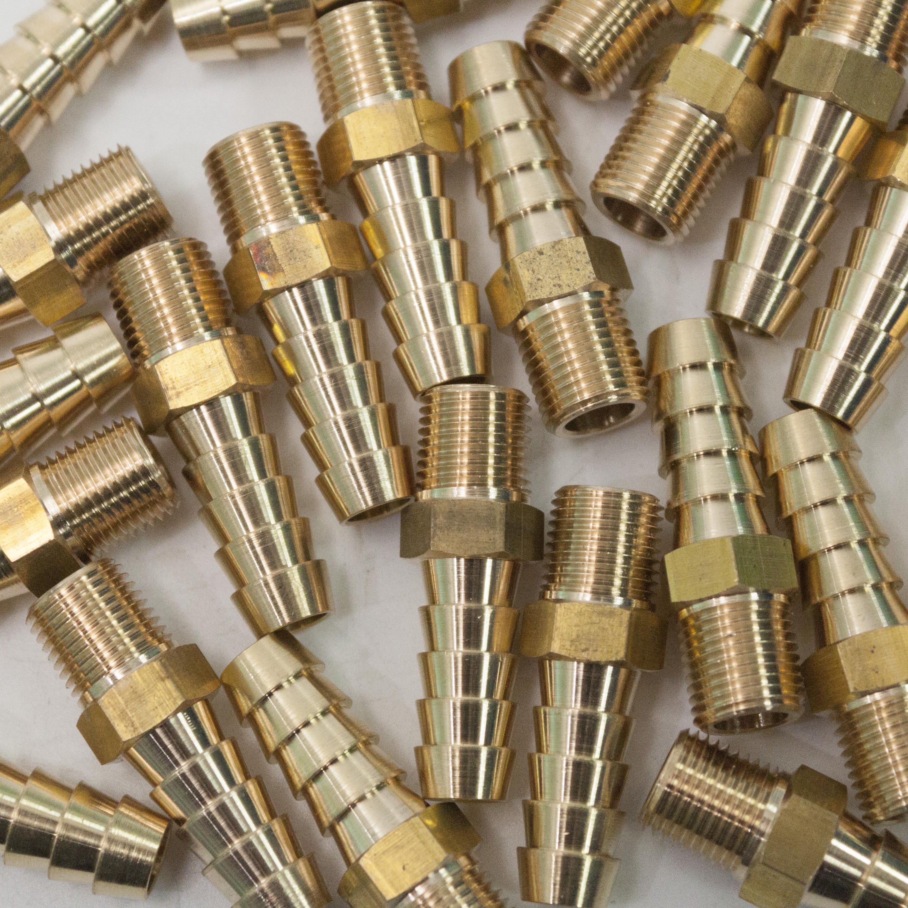 LTWFITTING Brass Fitting Coupler 5/16-Inch Hose Barb x 1/8-Inch Male NPT Fuel Gas Water(Pack of 500)