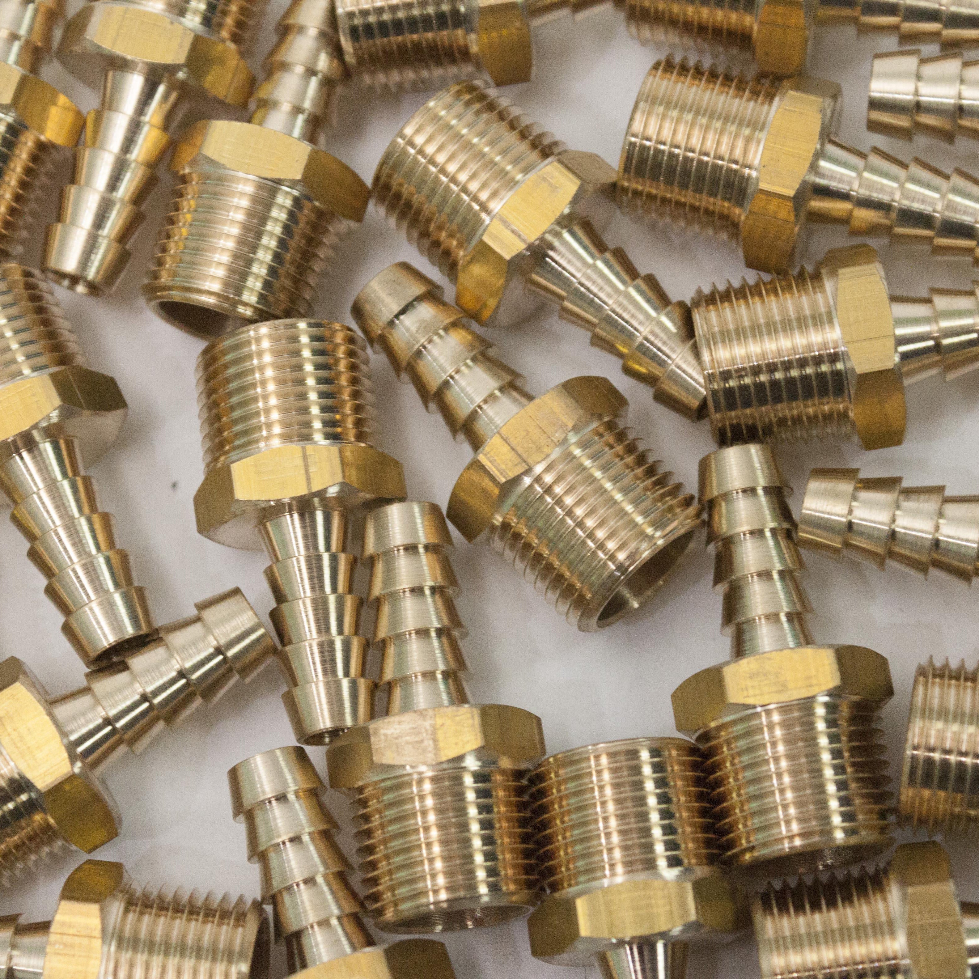LTWFITTING Brass Fitting Coupler 5/16-Inch Hose Barb x 3/8-Inch Male NPT Fuel Gas Water(Pack of 60)
