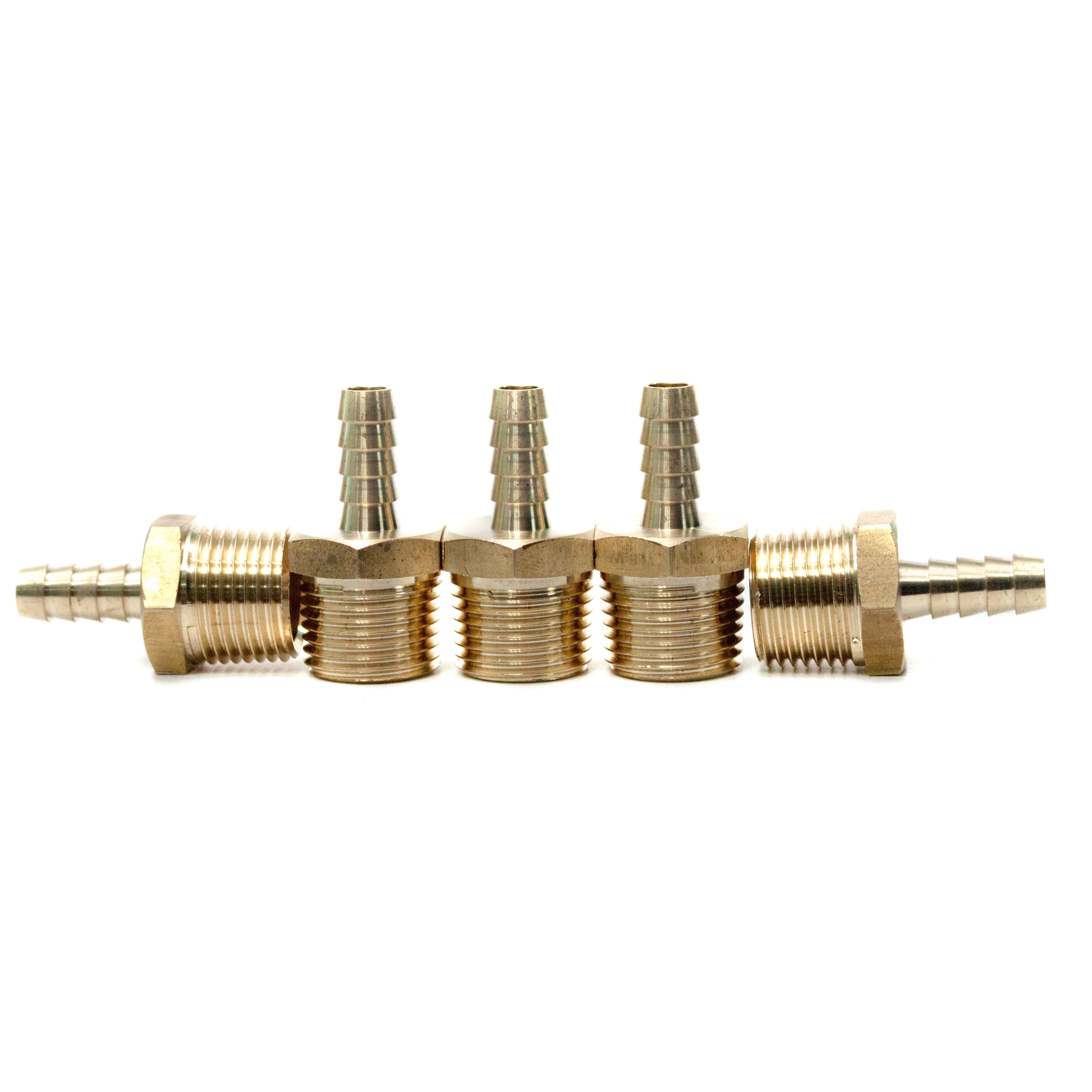 LTWFITTING Brass Barb Fitting Coupler/Connector 5/16-Inch Hose ID x 1/2-Inch Male NPT Fuel(Pack of 5)