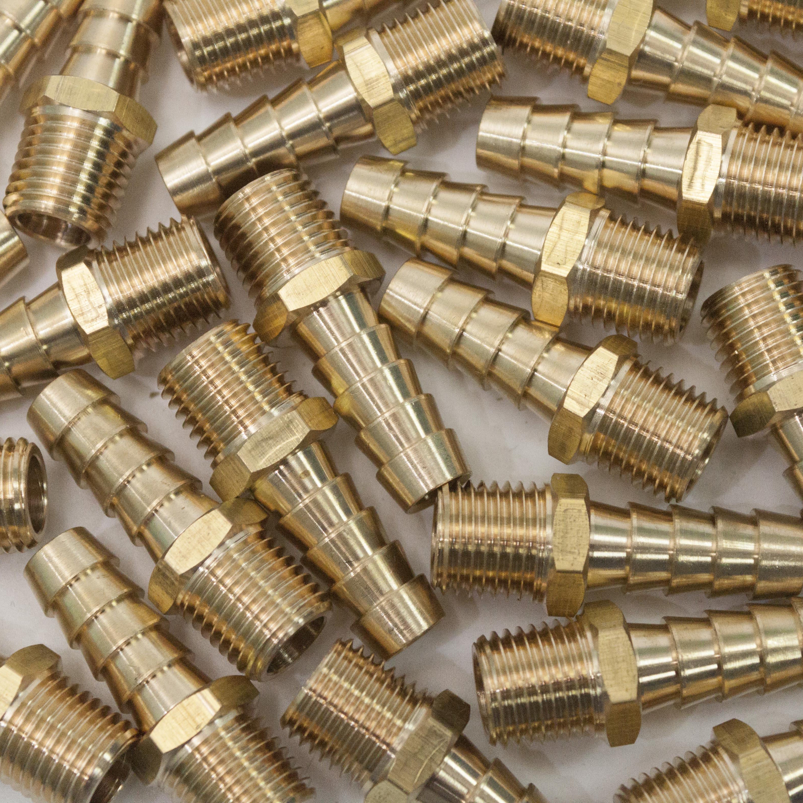 LTWFITTING 3/8-Inch Hose Barb x 1/4-Inch Male NPT Brass Coupler/Connector Fitting Fuel Gas(Pack of 400)