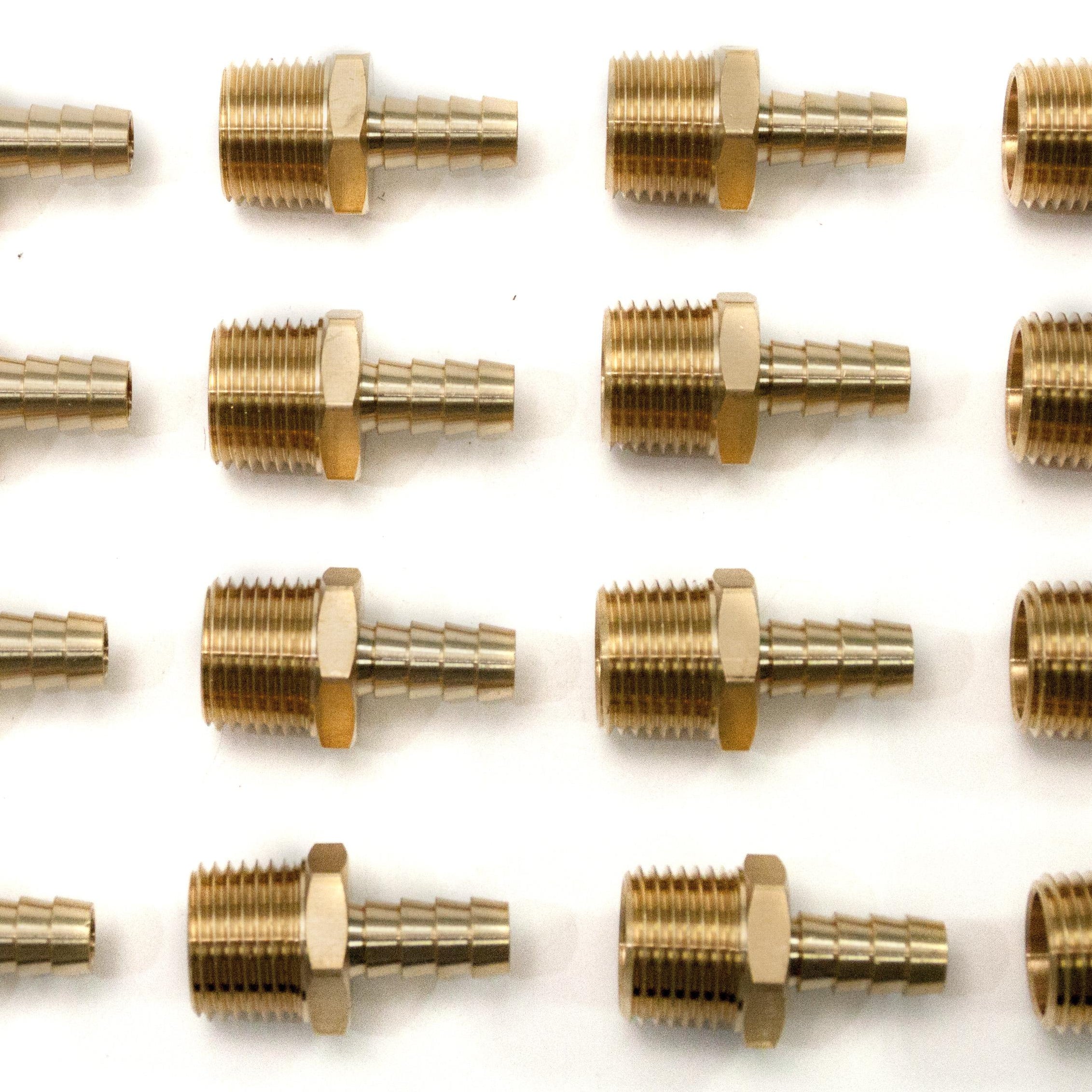 LTWFITTING Brass Barb Fitting Coupler 3/8-Inch Hose ID x 1/2-Inch Male NPT Fuel Gas Water(Pack of 20)