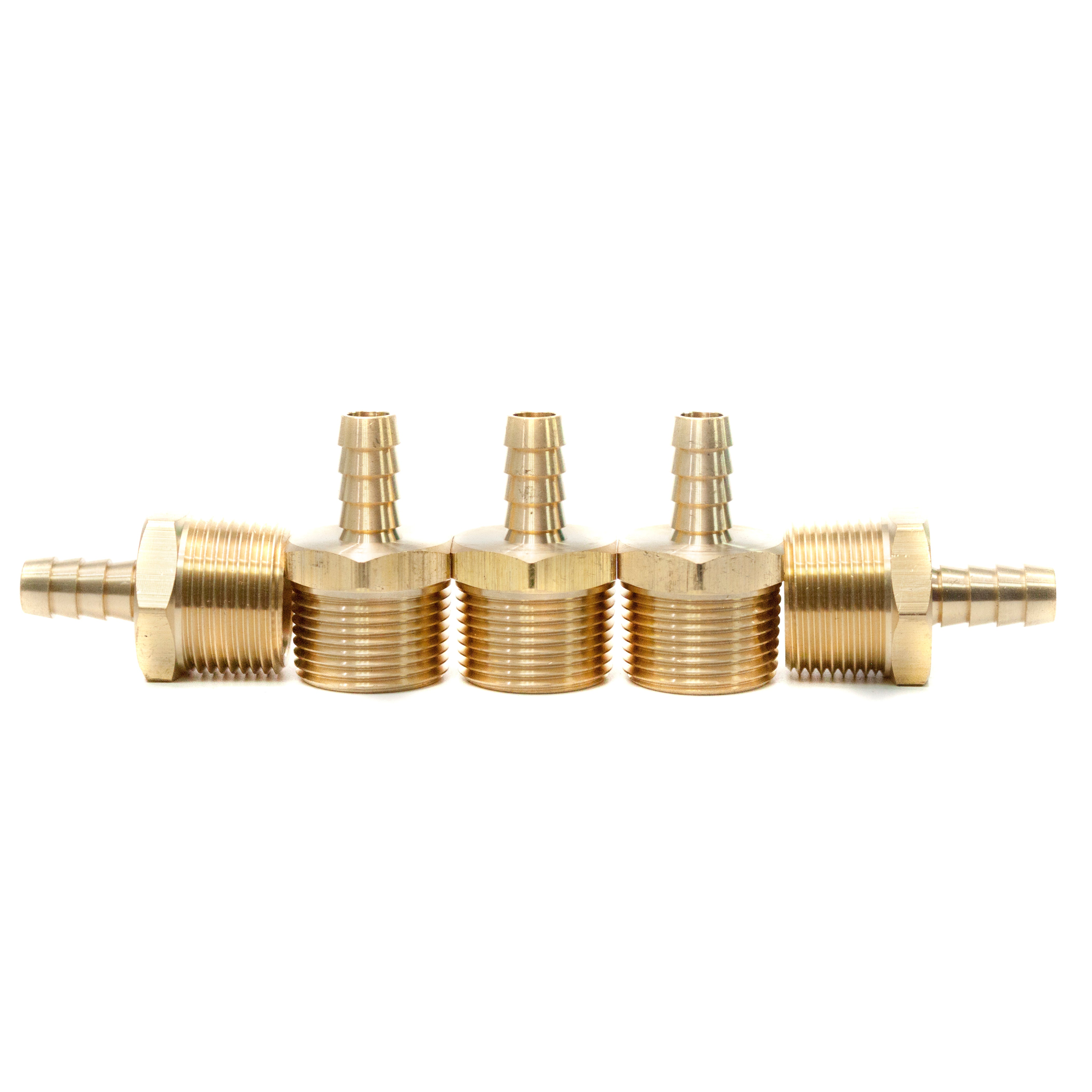 LTWFITTING Brass Barb Fitting Coupler 3/8-Inch Hose ID x 3/4-Inch Male NPT Fuel Gas Water(Pack of 5)