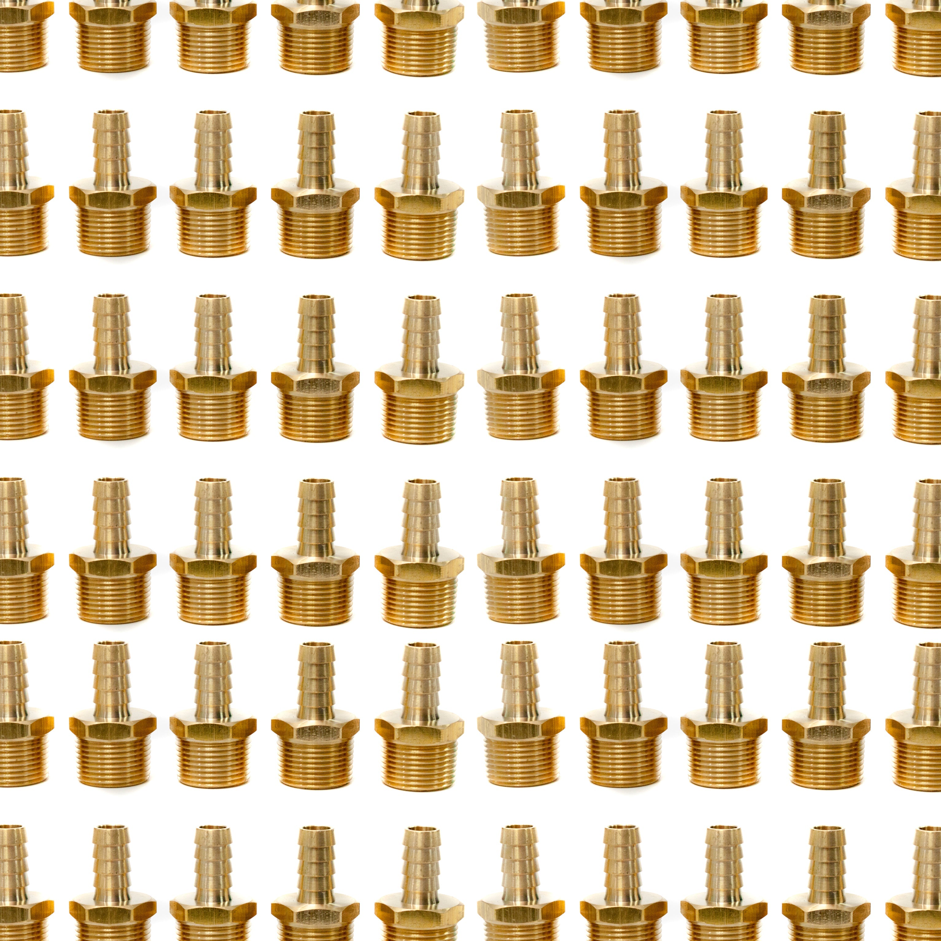 LTWFITTING Brass Fitting Connector 1/2-Inch Hose Barb x 3/4-Inch NPT Male Fuel Gas Water(Pack of 100)