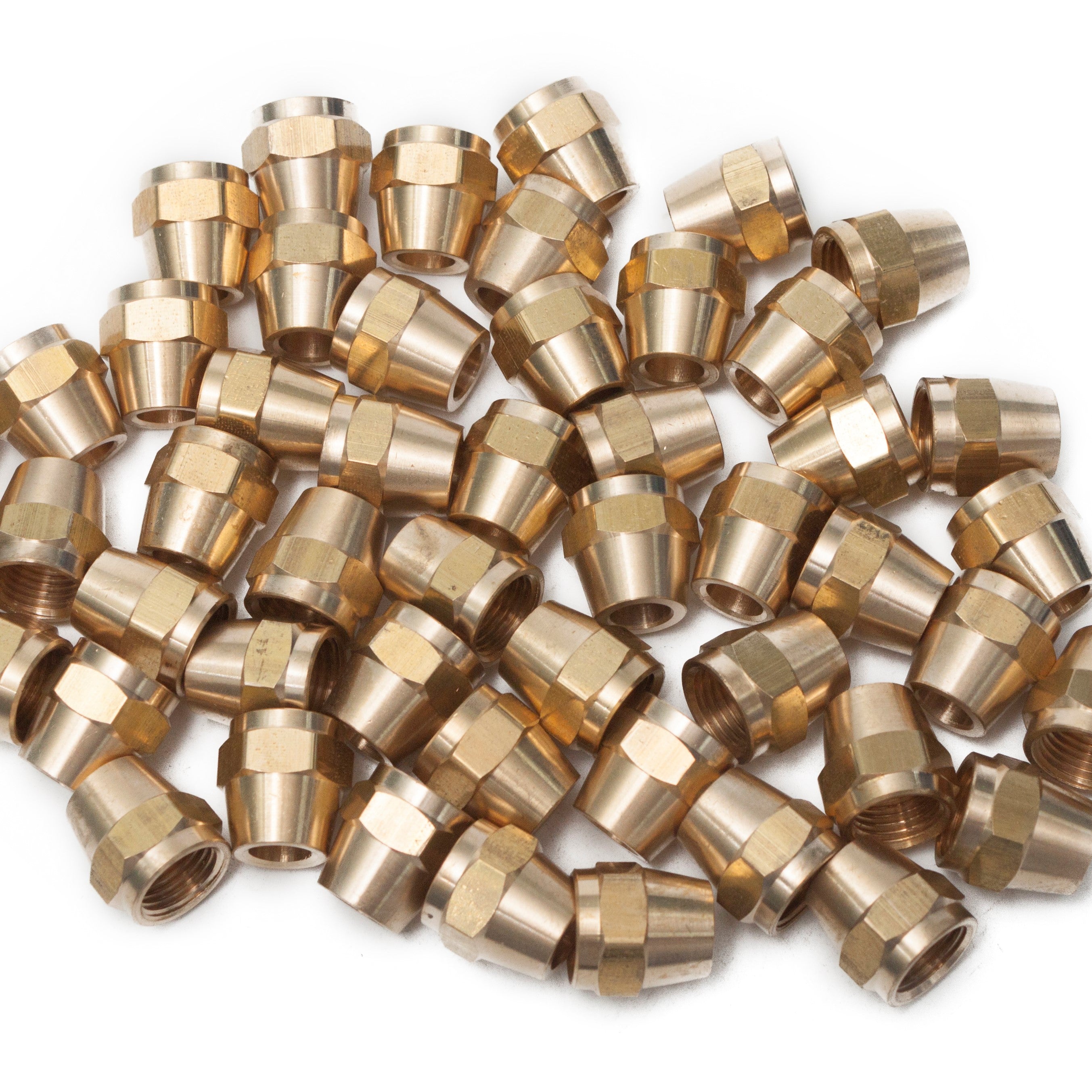 Brass 5/16 Inch OD Short 45 Degree Flare Nut,Flare Tube Fitting(Pack of 50)