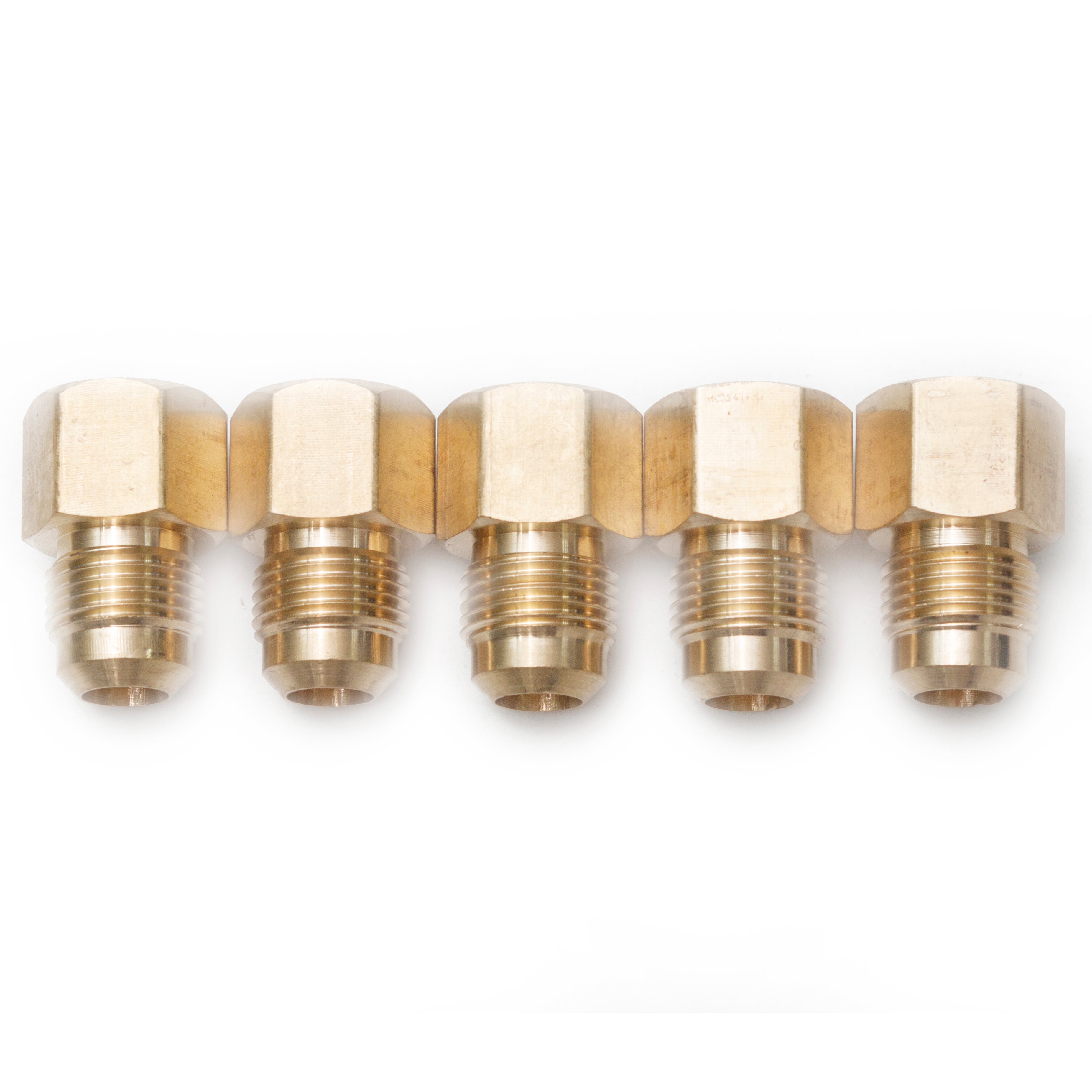 LTWFITTING Brass Flare 1/2 Inch OD x 1/2 Inch Female NPT Female Connector Tube Fitting(Pack of 5)