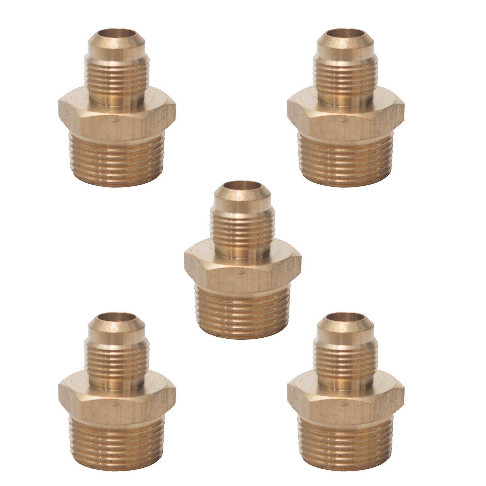 LTWFITTING Brass 45 Degree Flare 5/8 Inch OD x 1 Inch Male NPT Connector/Adapter Tube Fitting (Pack of 5)