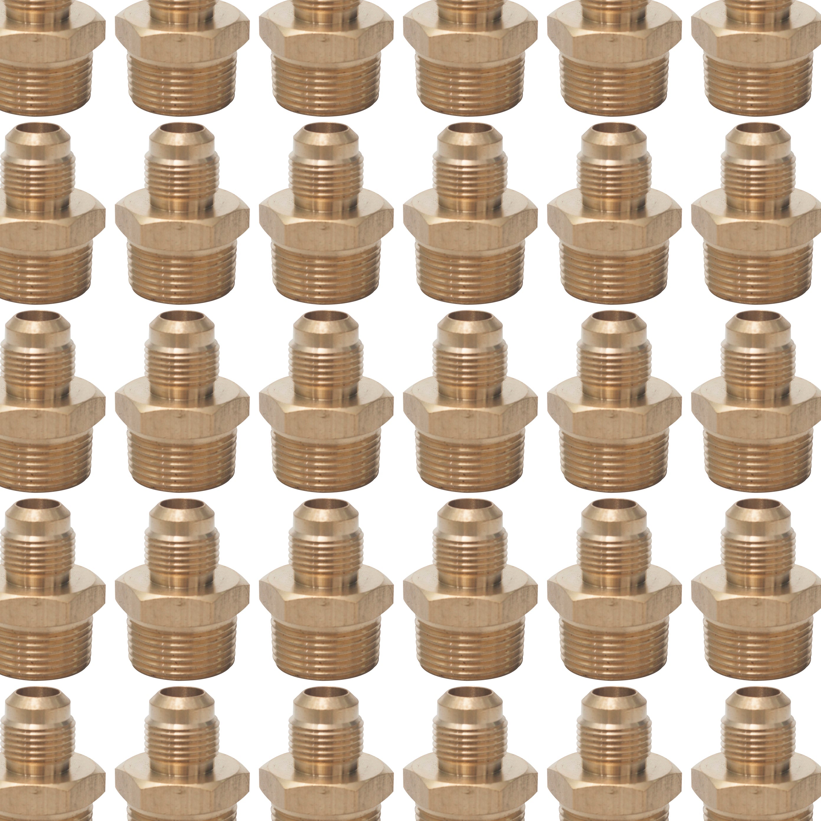 LTWFITTING Brass 45 Degree Flare 5/8 Inch OD x 1 Inch Male NPT Connector/Adapter Tube Fitting (Pack of 60)