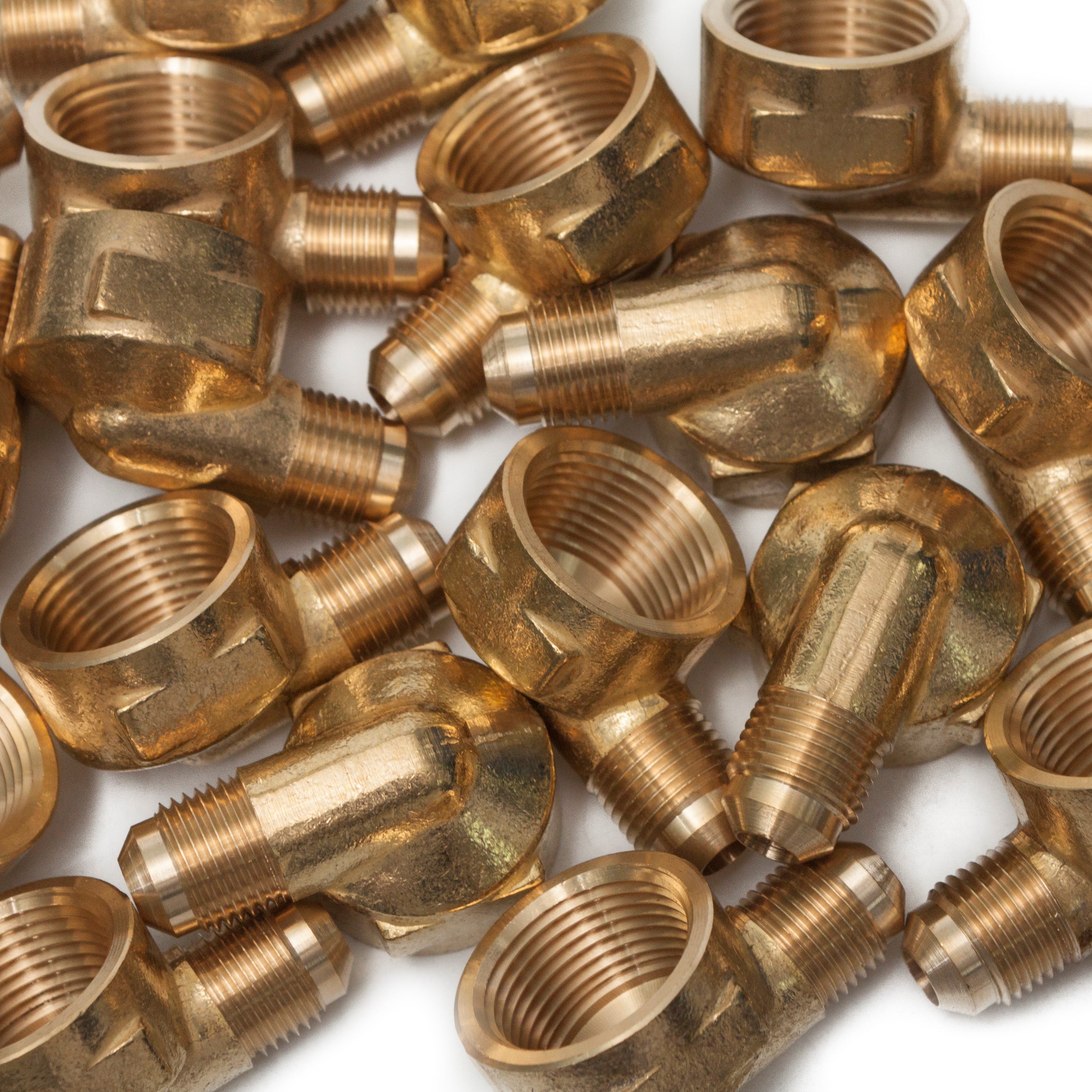 LTWFITTING Brass Flare 3/8 Inch OD x 3/4 Inch Female NPT 45 Deg Flare 90 Degree Elbow Tube Fitting(Pack of 100)