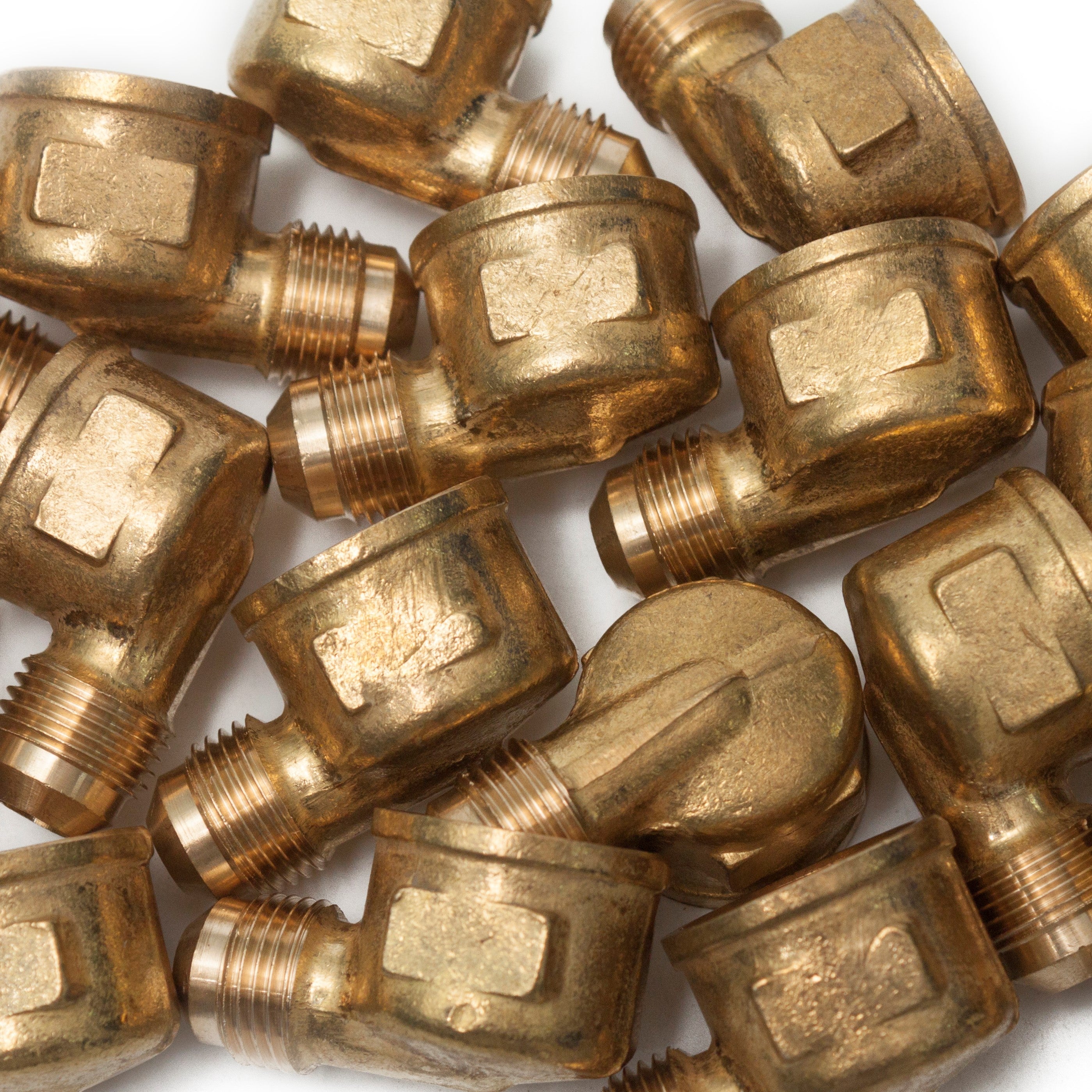 LTWFITTING Brass 3/8 Inch OD x 1/2 Inch Female NPT 45 Deg Flare 90 Degree Flare Elbow Tube Fitting(Pack of 150)