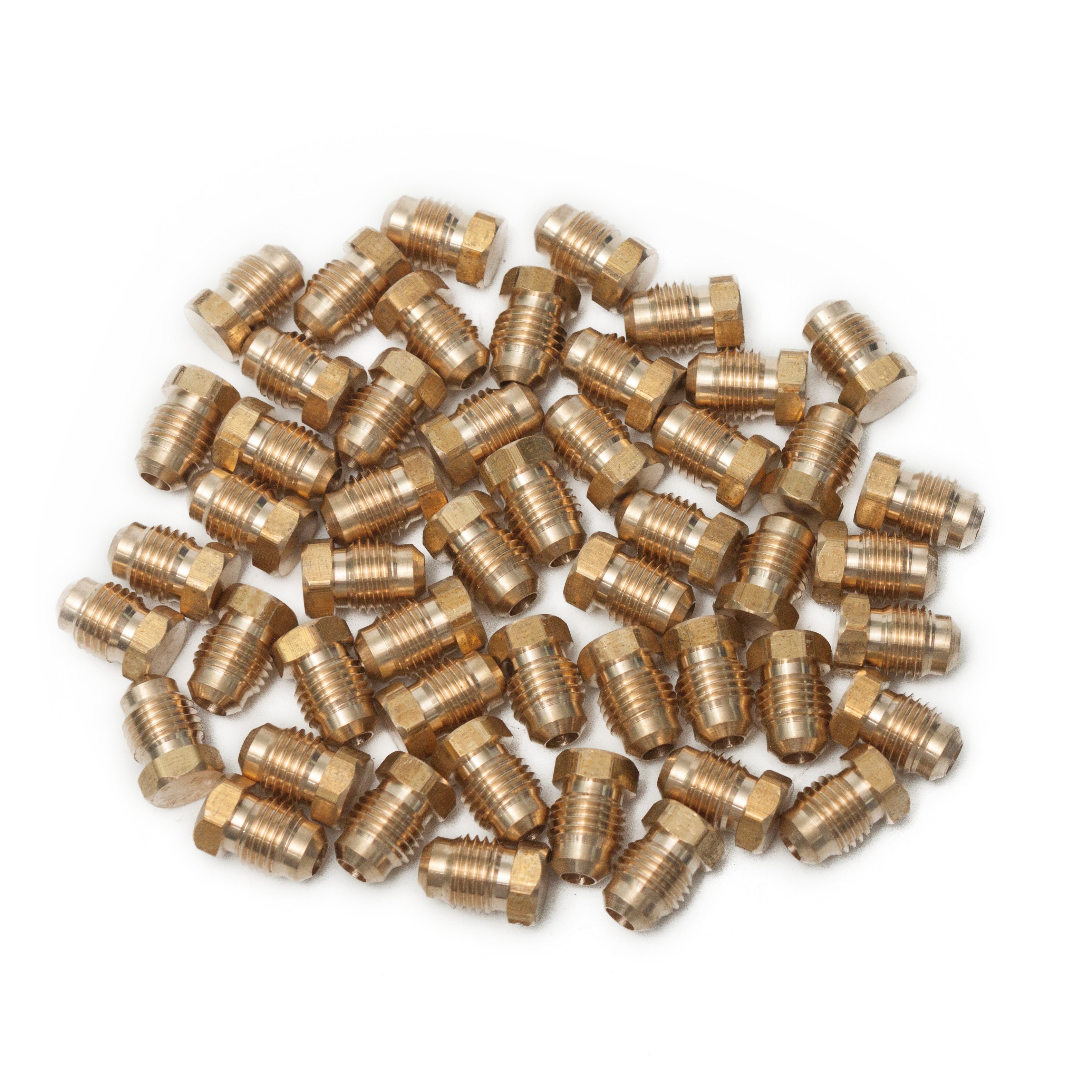 LTWFITTING Brass Flare 1/4 Inch OD Plug, Brass Flare Tube Fitting(Pack of 50)