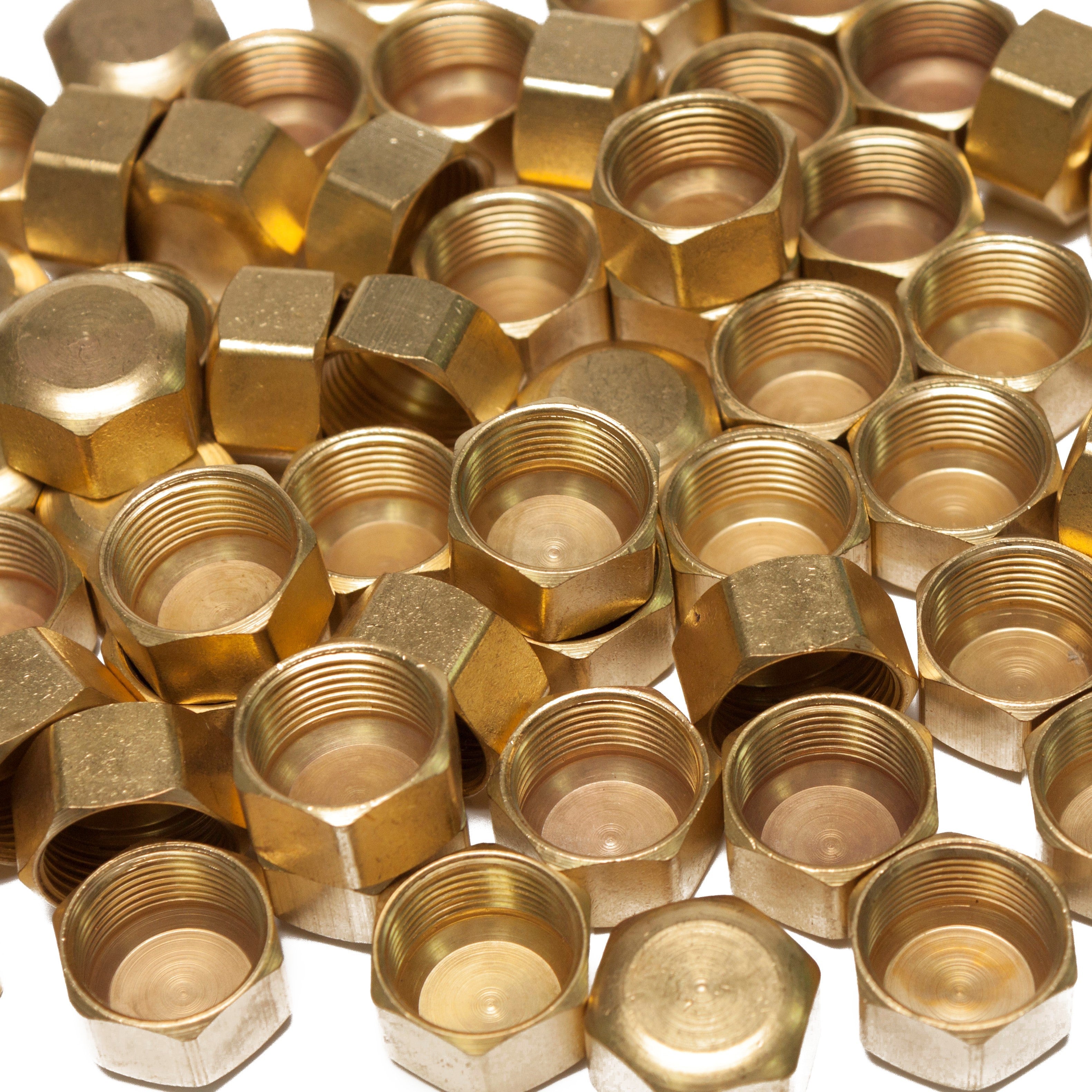 LTWFITTING 5/8-Inch Brass Compression Cap Stop Valve Cap,Brass Compression Fitting(Pack of 60)