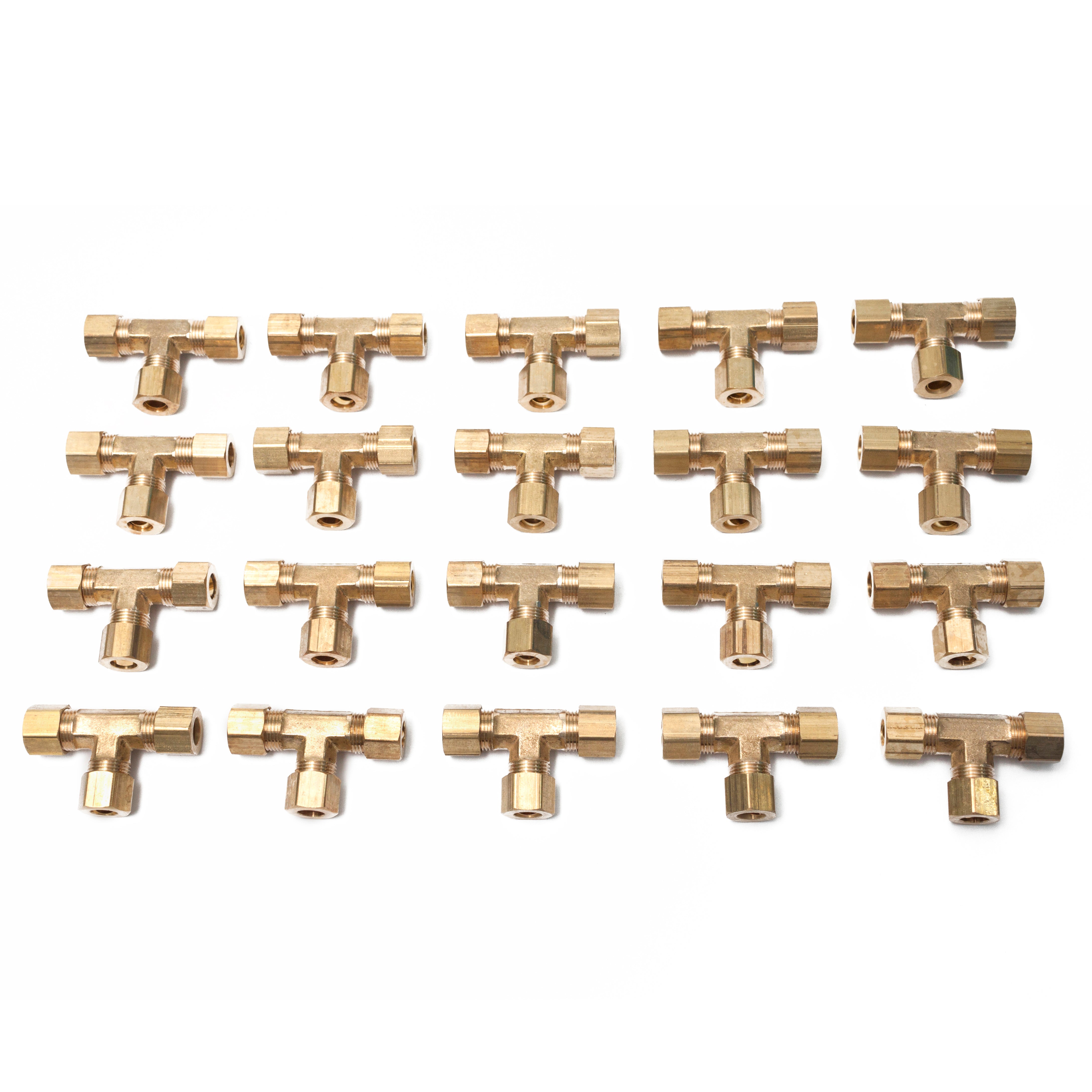 LTWFITTING 5/16-Inch OD Compression Tee,Brass Compression Fitting(Pack of 20)