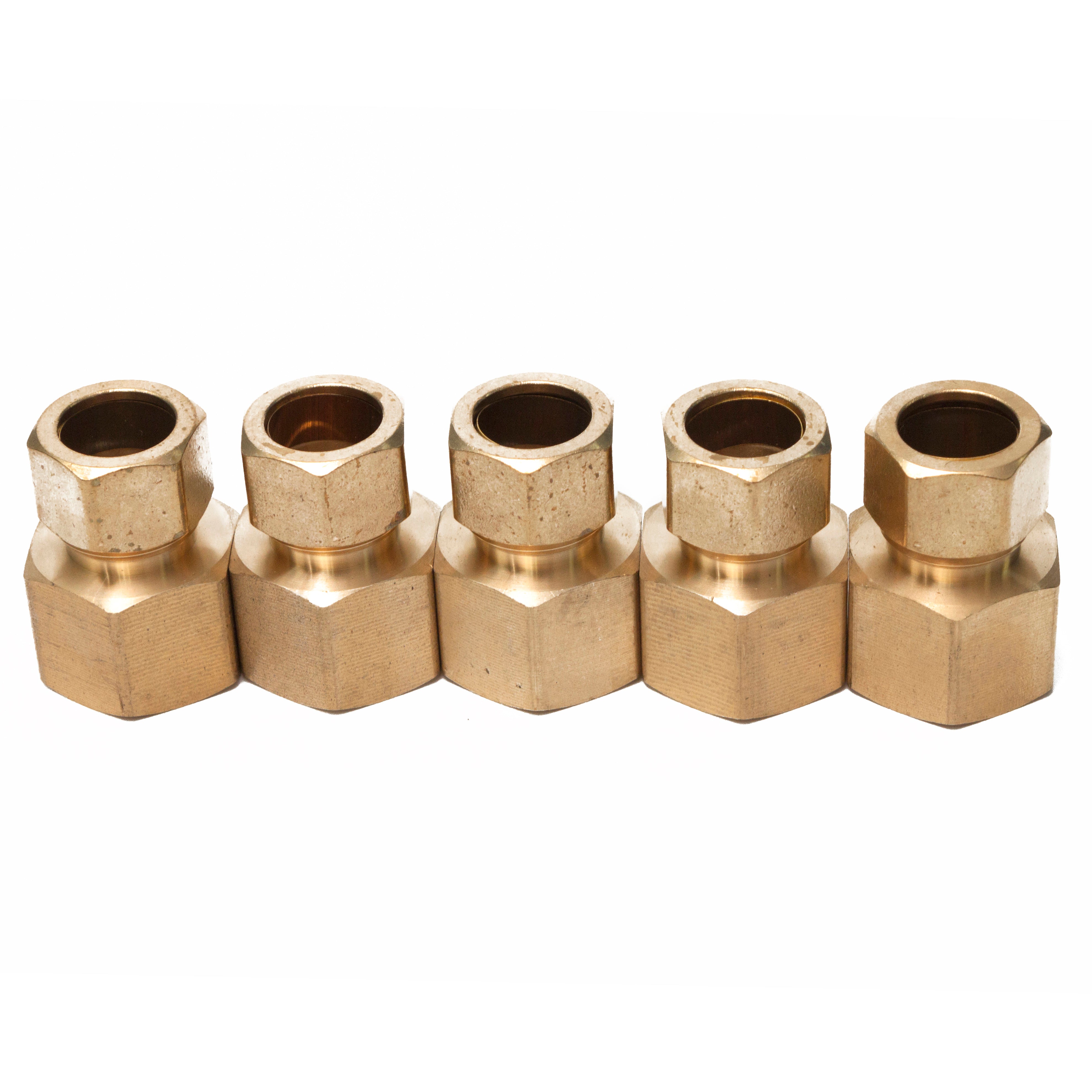 LTWFITTING Brass 5/8-Inch OD x 3/4-Inch Female NPT Compression Connector Fitting(Pack of 5)