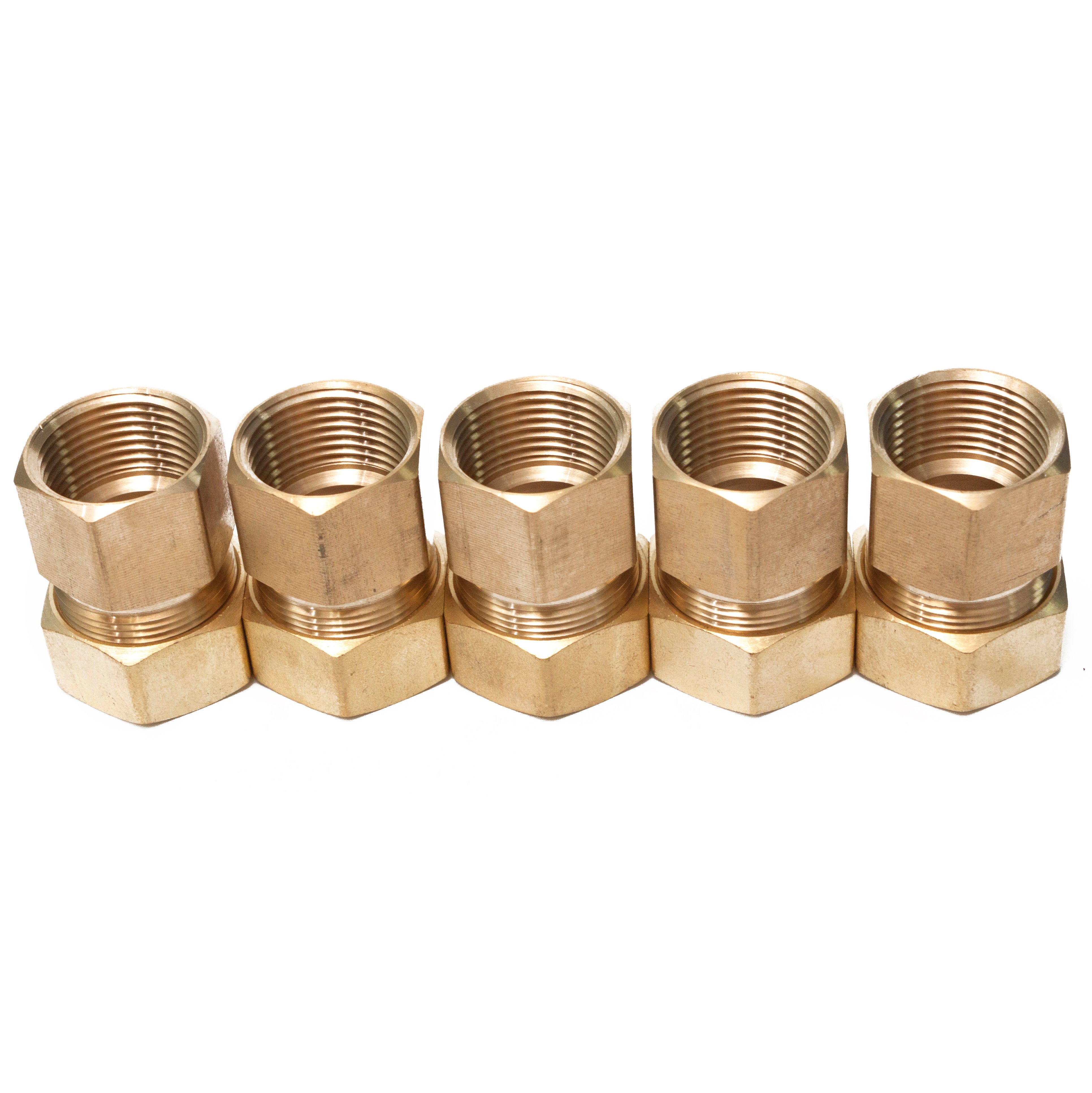 LTWFITTING Brass 7/8-Inch OD x 3/4-Inch Female NPT Compression Connector Fitting(Pack of 5)
