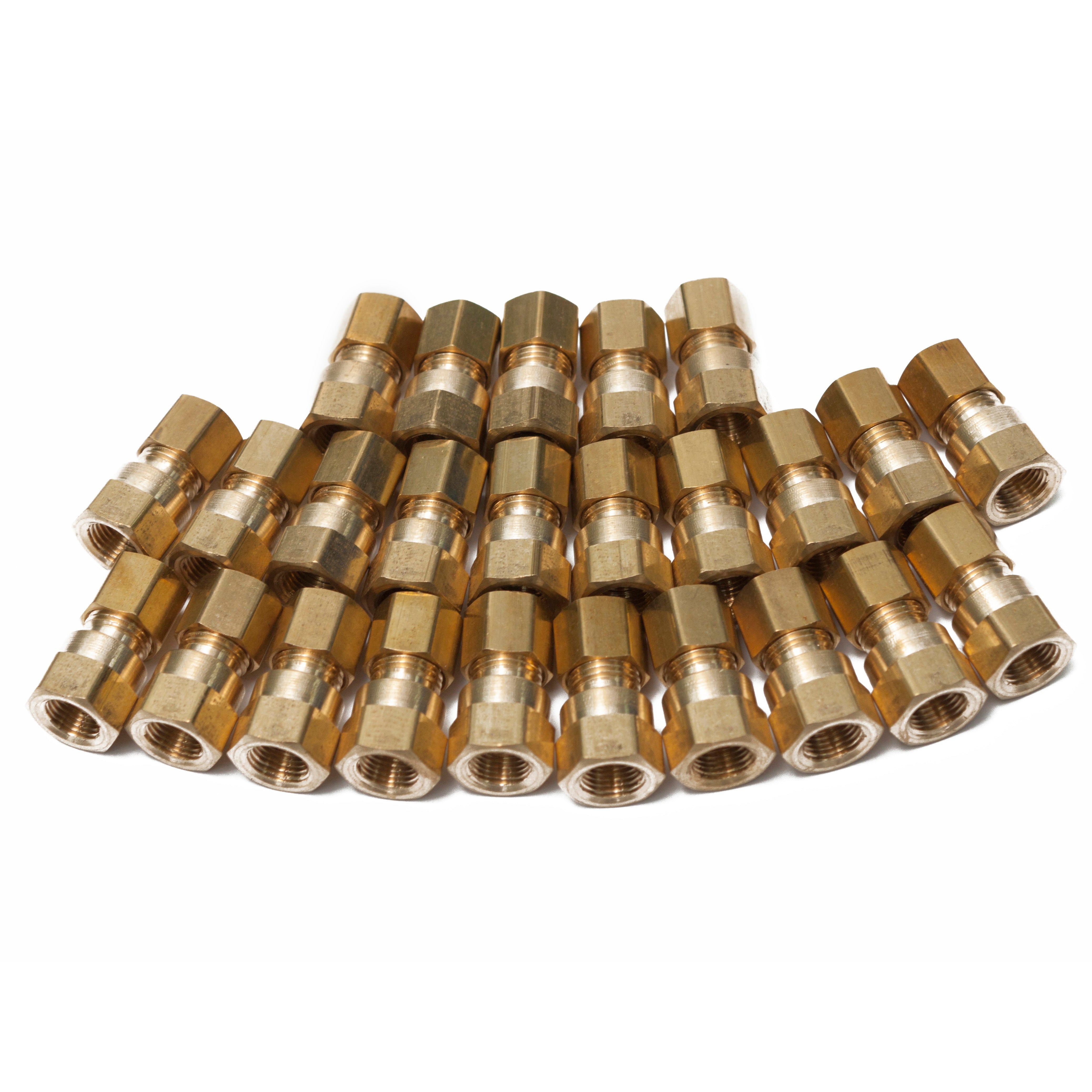 LTWFITTING Brass 1/4-Inch OD x 1/4-Inch Female NPT Compression Connector Fitting(Pack of 5)