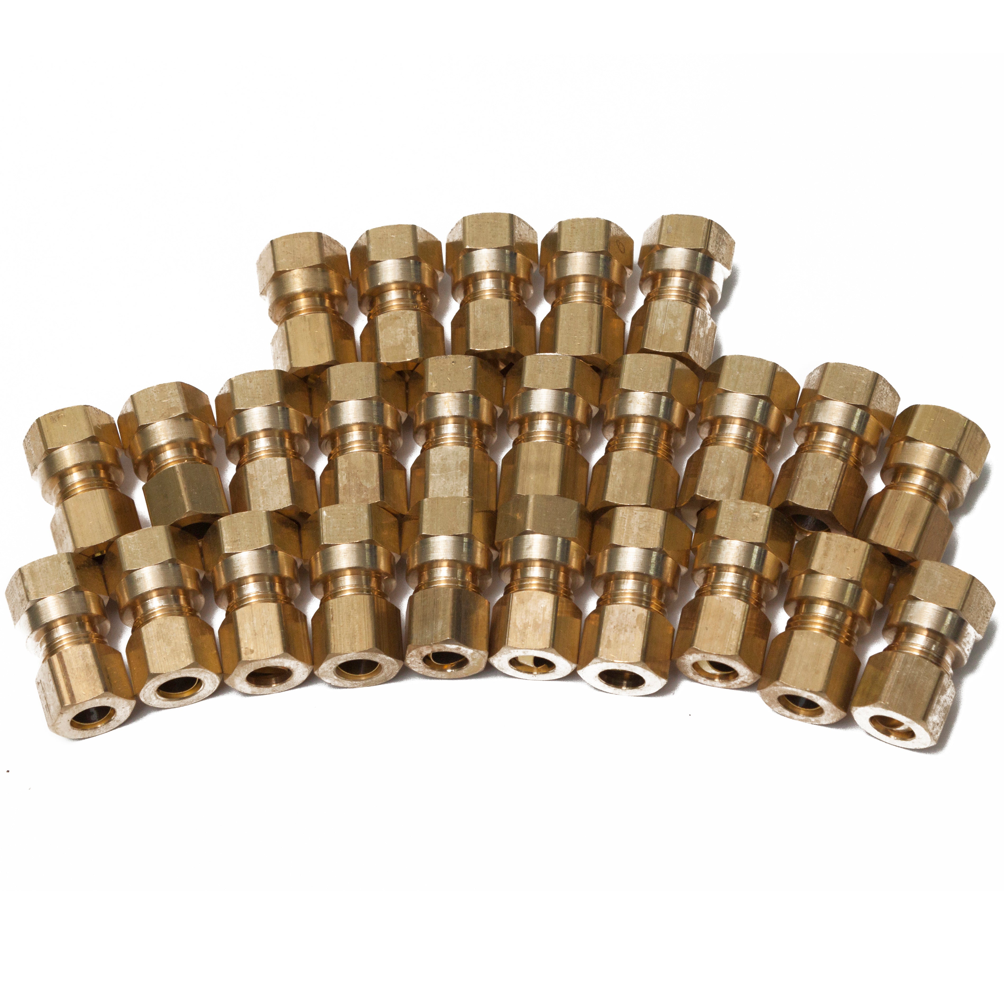 LTWFITTING Brass 5/16 OD x 1/4 Female NPT Compression Connector Fitting(Pack of 25)