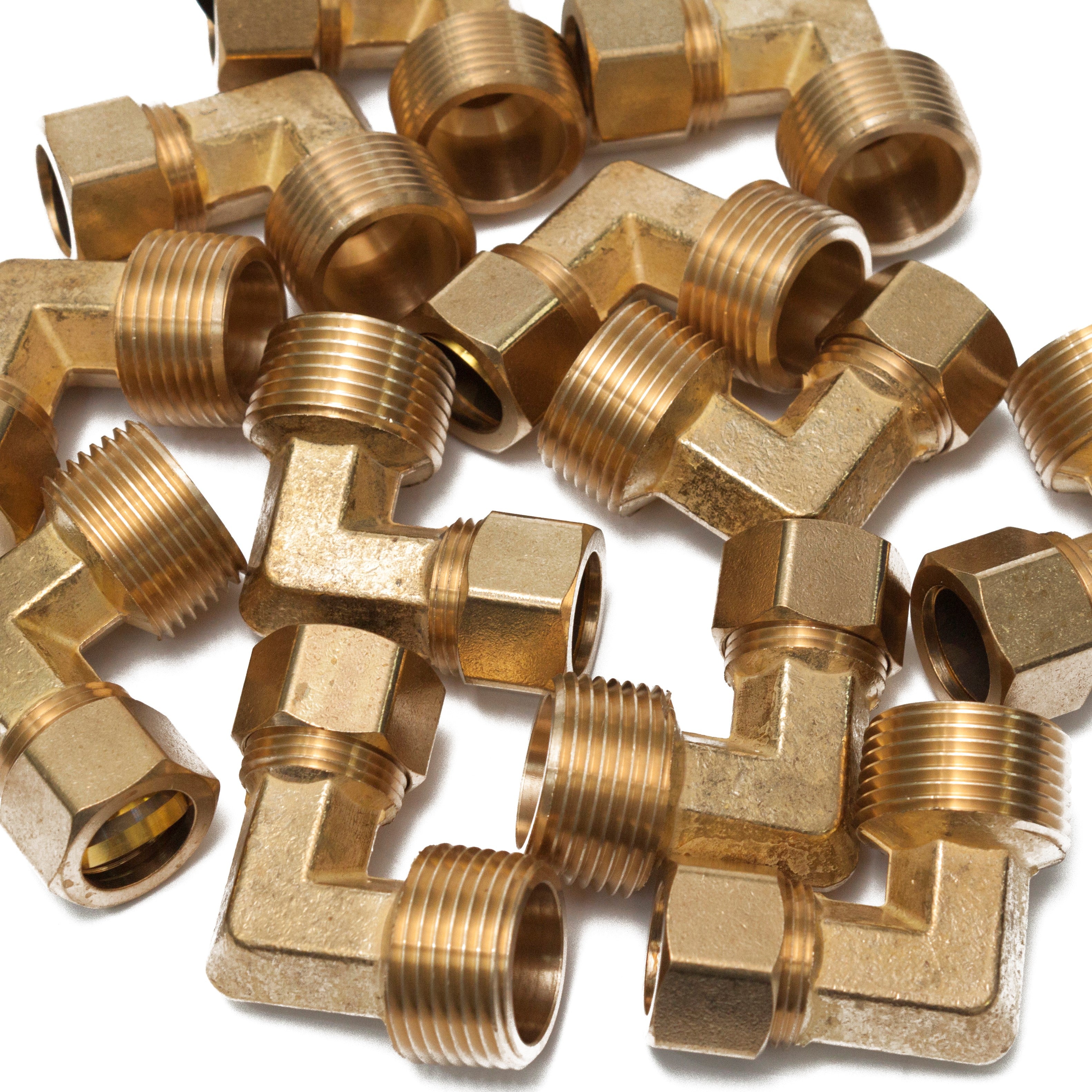 LTWFITTING 5/8-Inch OD x 3/4-Inch Male NPT 90? Compression Elbow,Brass Compression Fitting(Pack of 80)