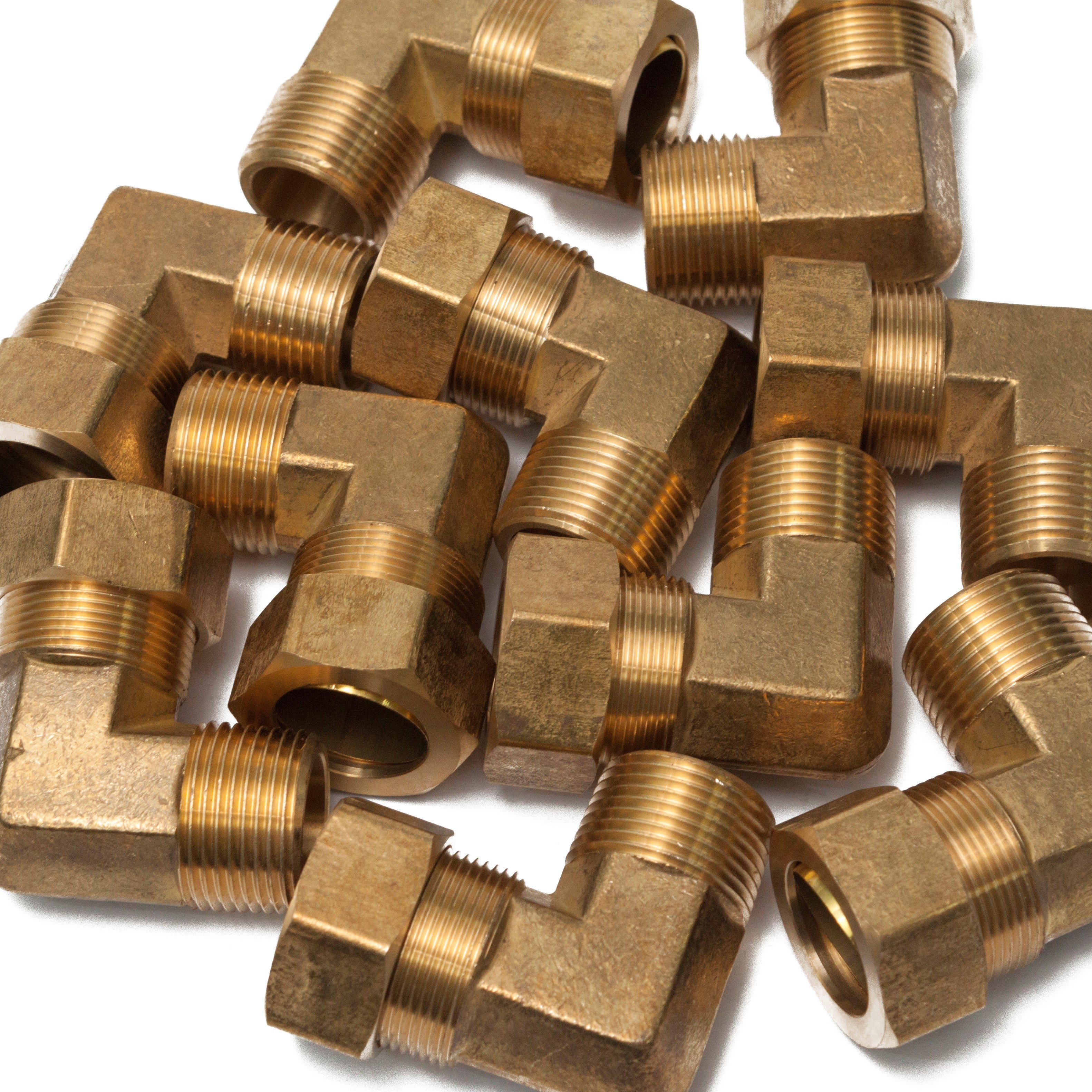LTWFITTING 7/8-Inch OD x 3/4-Inch Male NPT 90 Degree Compression Elbow,Brass Compression Fitting(Pack of 50)