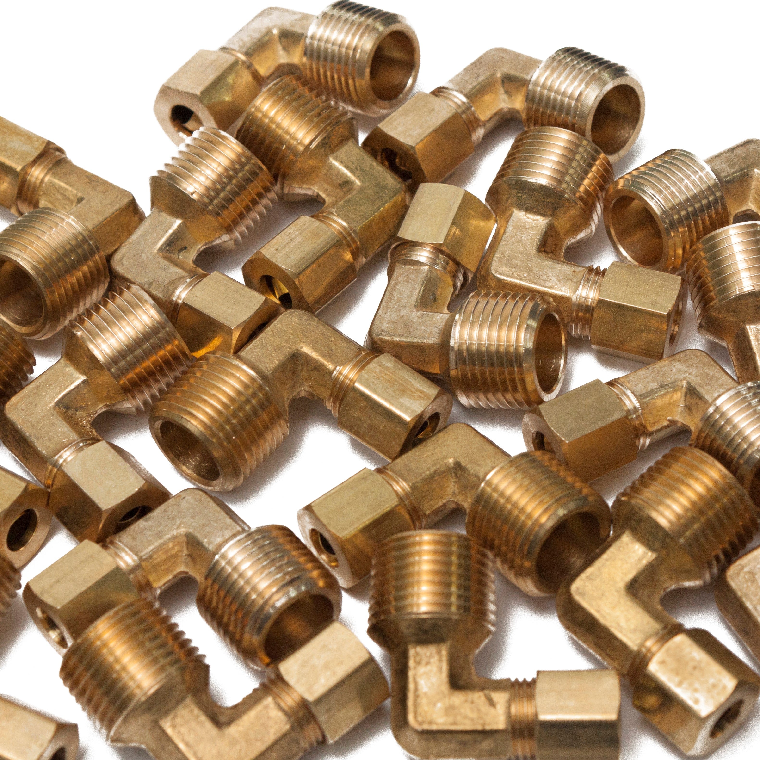 LTWFITTING 1/4-Inch OD x 3/8-Inch Male NPT 90 Degree Compression Elbow,Brass Compression Fitting(Pack of 200)