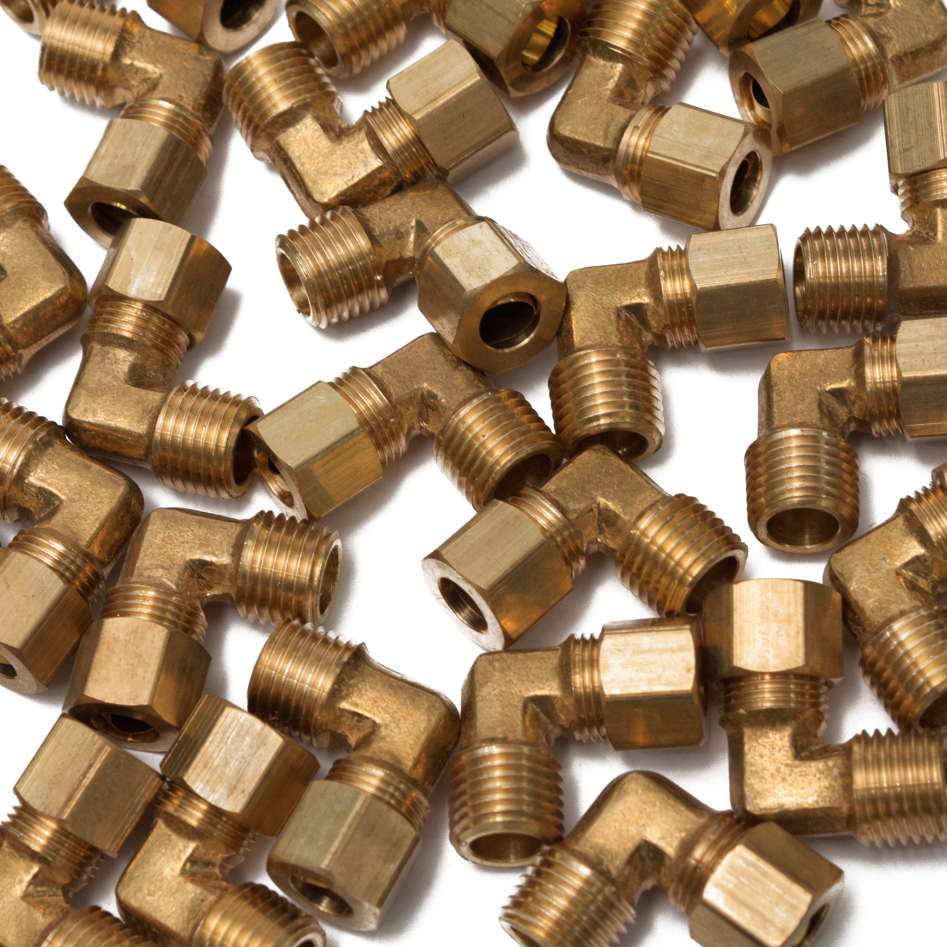 LTWFITTING 5/16-Inch OD x 1/4-Inch Male NPT 90 Degree Compression Elbow,Brass Compression Fitting(Pack of 250)