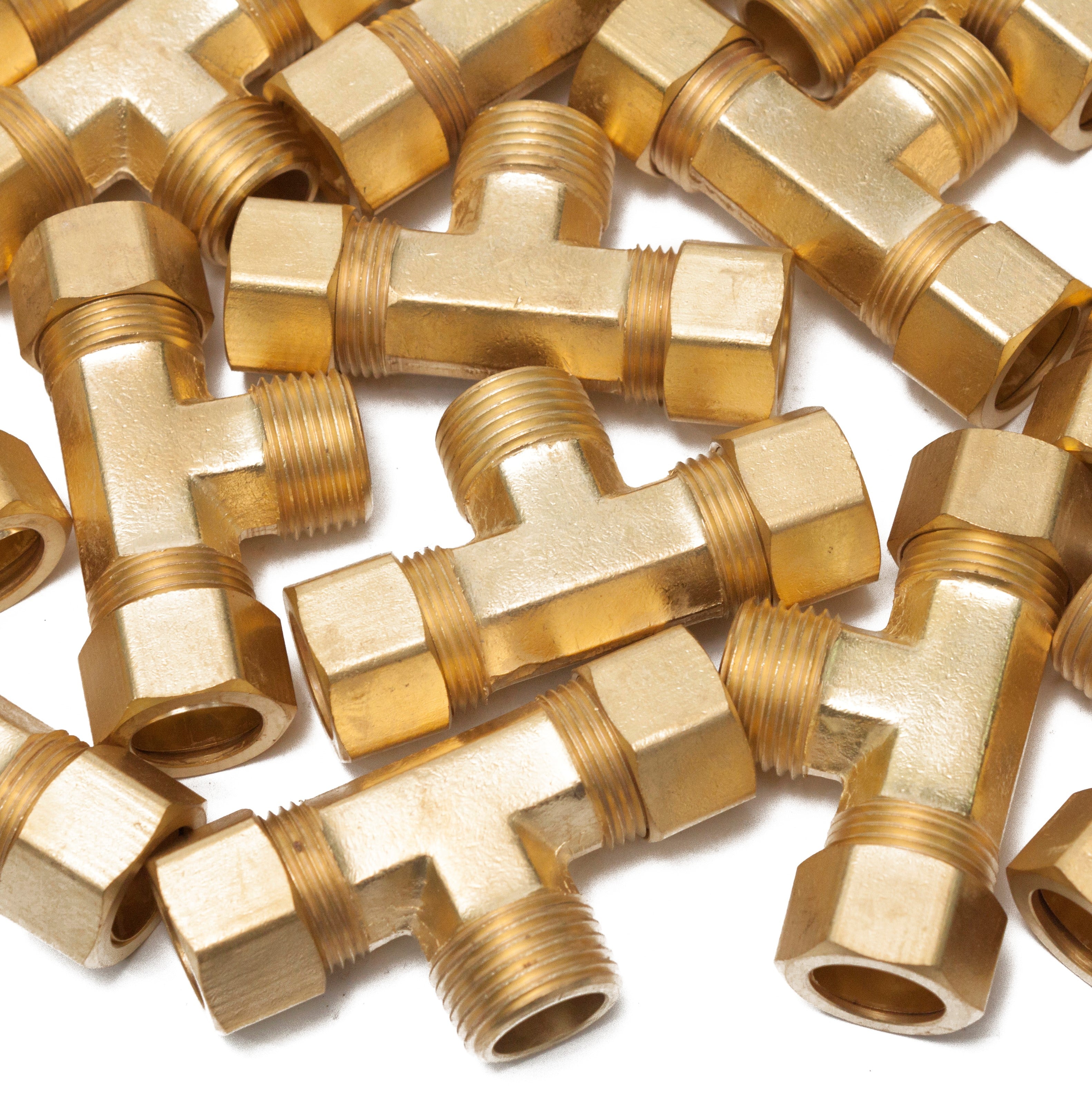 LTWFITTING Brass 5/8-Inch OD x 5/8-Inch OD x 1/2-Inch Male NPT Compression Branch Tee Fitting(Pack of 70)