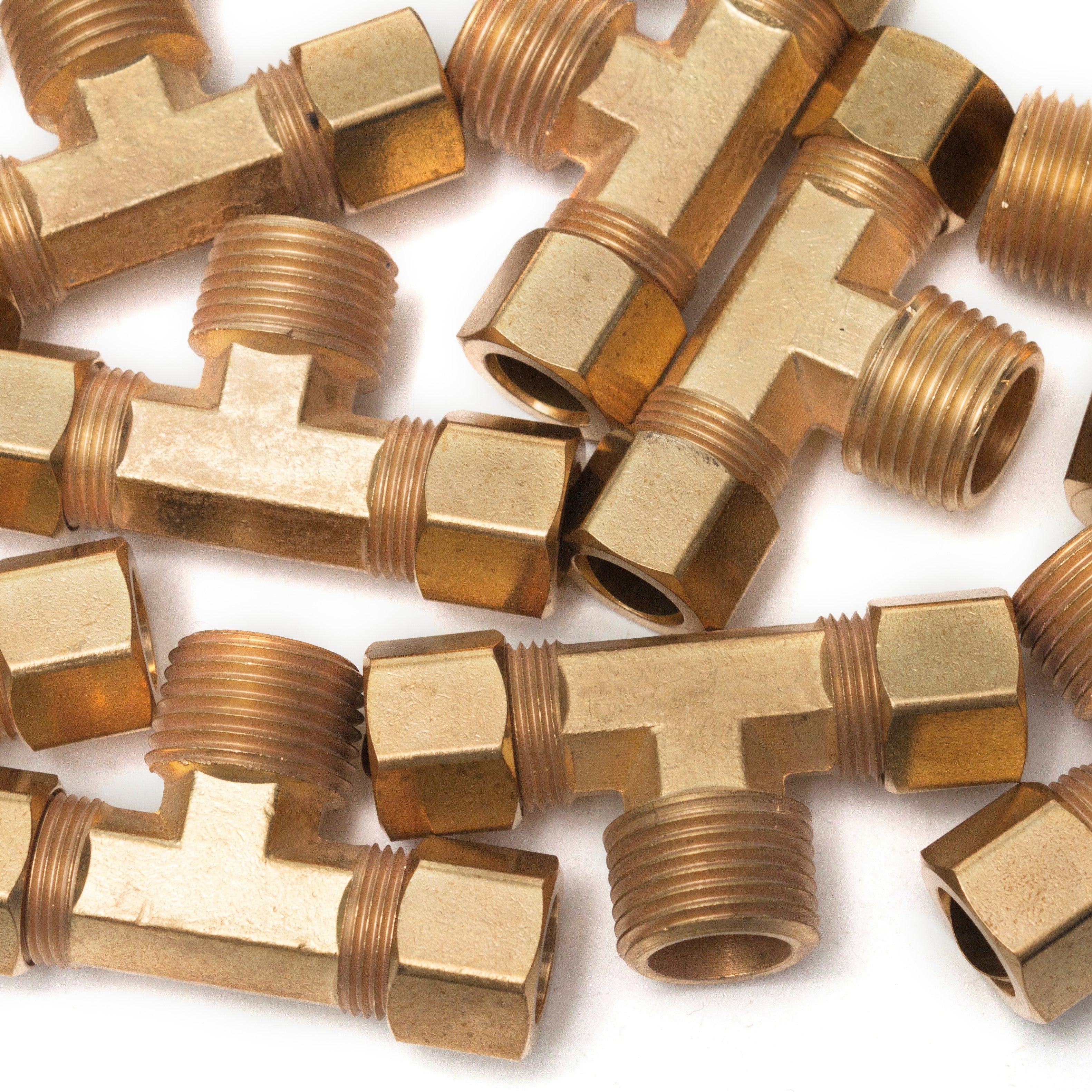 LTWFITTING Brass 1/2-Inch OD x 1/2-Inch OD x 1/2-Inch Male NPT Compression Branch Tee Fitting(Pack of 80)