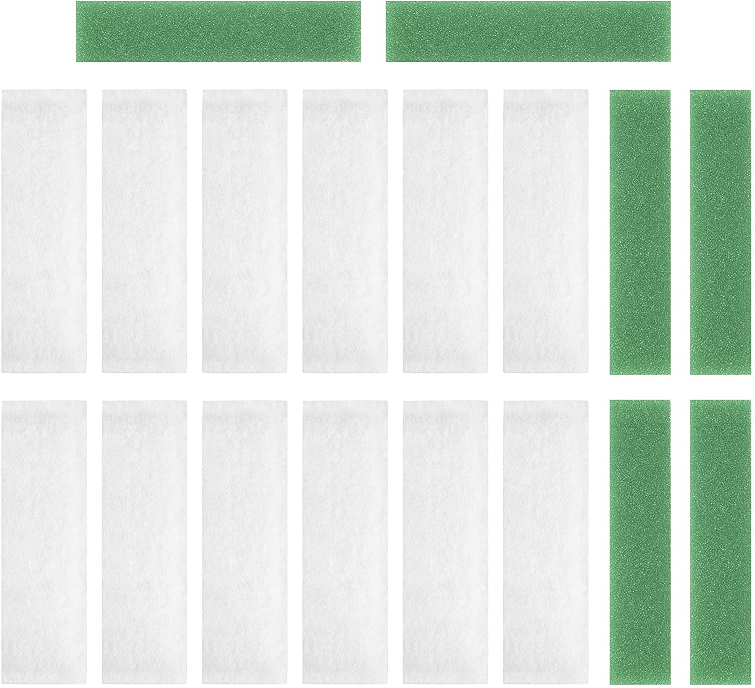 LTWHOME Compatible Coarse Foam and Filter Floss Replacement for All Pond Solutions FW-14 Nano Tank (Pack of 18)