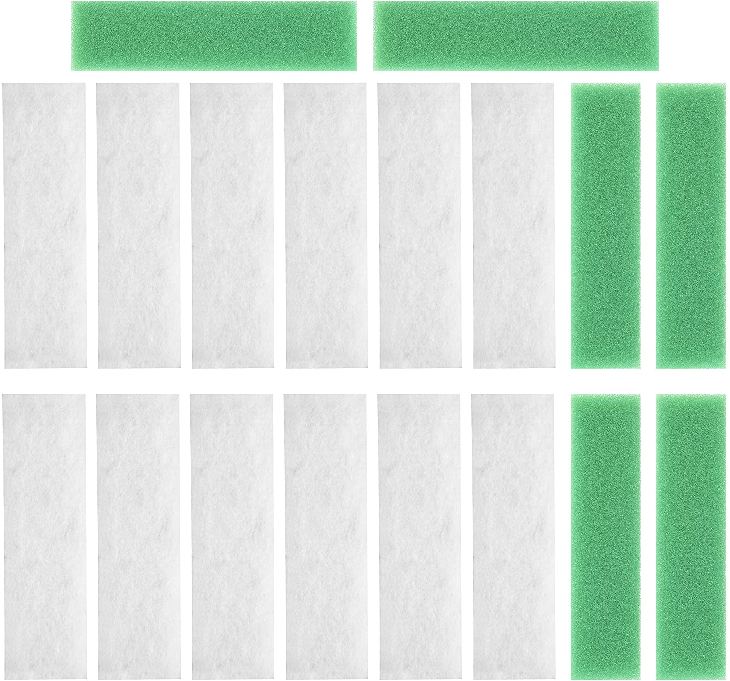 LTWHOME Compatible Coarse Foam and Filter Floss Replacement for All Pond Solutions FW-29 Nano Tank (Pack of 18)