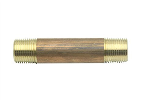 LTWFITTING Red Brass Pipe Fitting, Nipple, 3/4 Inch NPT Male X 5-1/2 Inch Length (Pack of 8)