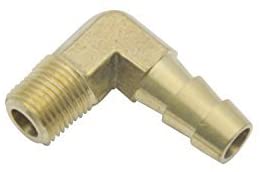 LTWFITTING 90 Degree Elbow Brass Barb Fitting 5/16 ID Hose x 1/8-Inch Male NPT Air(Pack of 25)