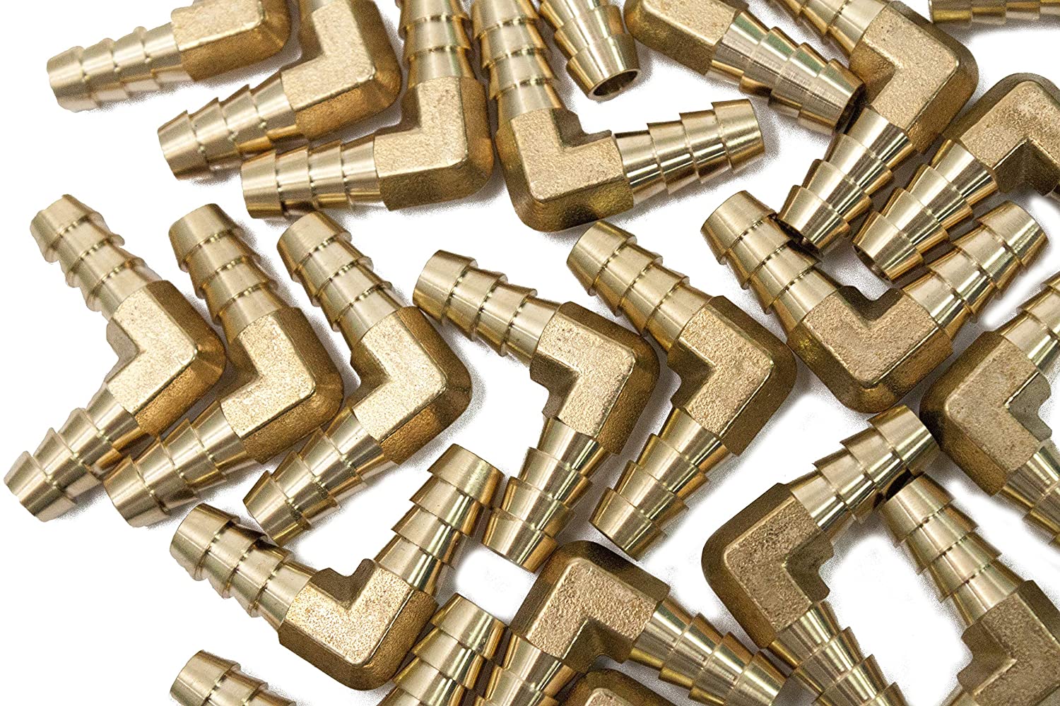 LTWFITTING LTWFITTING 90 Deg Elbow Brass Barb Fitting 5/16-Inch x5/16 Hose ID Air/Water/Fuel/Oil/Inert Gases (Pack of 900)