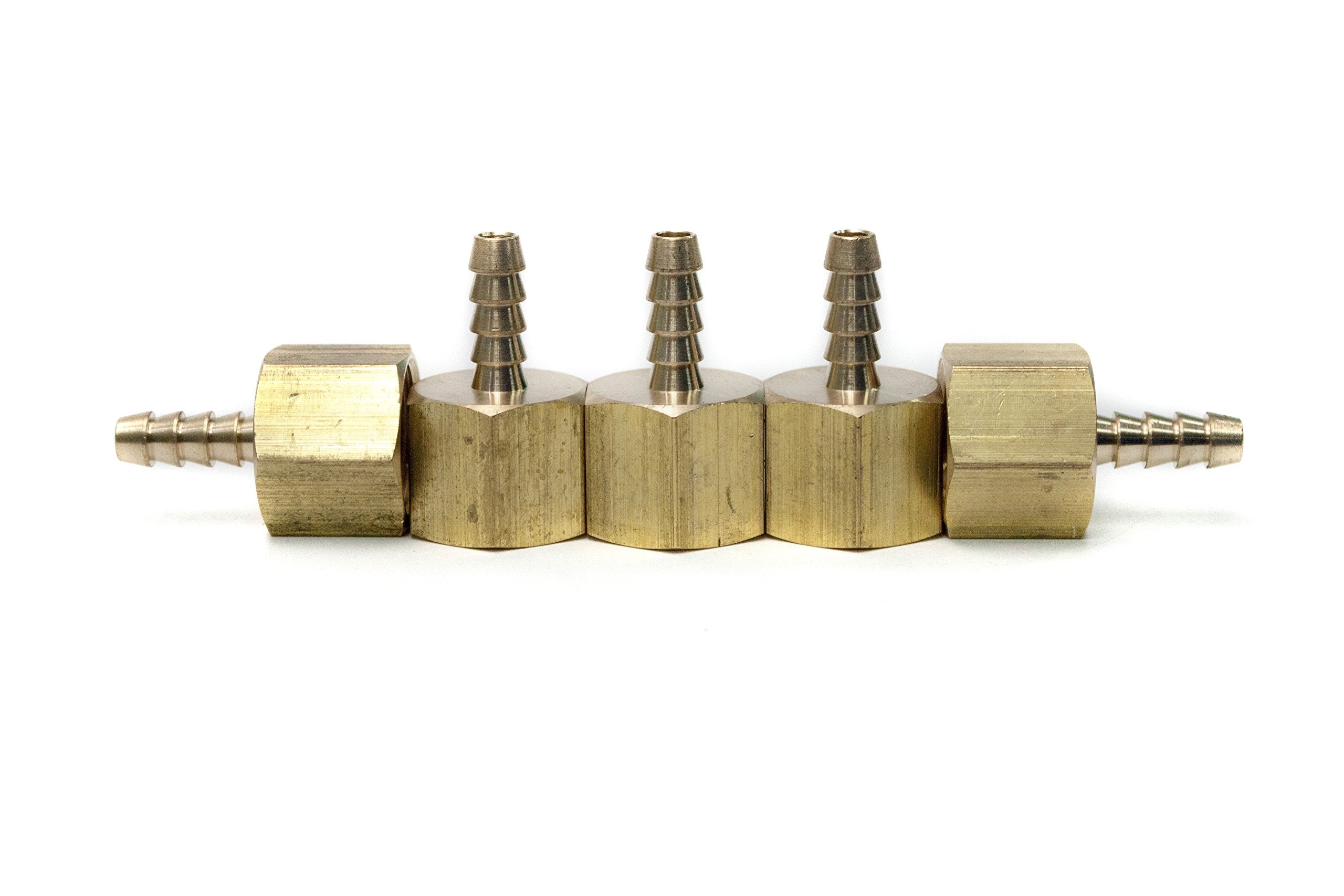 LTWFITTING Brass Fitting Coupler 1/4-Inch Hose Barb x 1/2-Inch Female NPT Fuel Water Boat(Pack of 5)