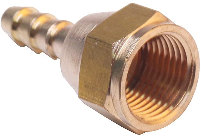 LTWFITTING Brass Flare Tube Fitting 1/4 Inch Hose ID x 3/8 Inch Female 45 Deg Swivel Nut Union (Pack of 5)