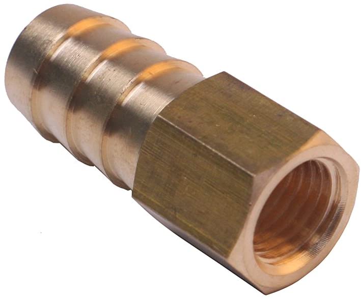 LTWFITTING Brass Flare Tube Fitting 1/2 Inch Hose ID x 1/4 Inch Female 45 Deg Nut Union (Pack of 5)