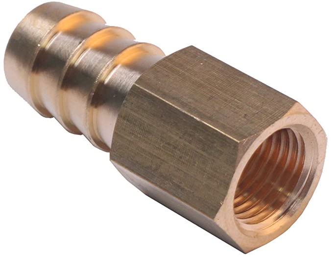 LTWFITTING Brass Flare Tube Fitting 1/2 Inch Hose ID x 5/16 Inch Female 45 Deg Nut Union (Pack of 5)