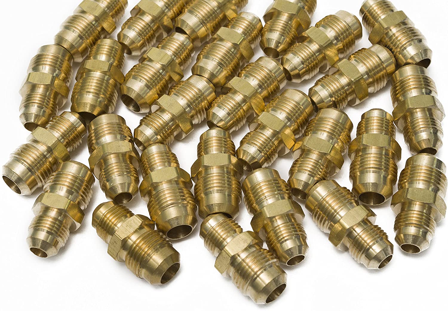 LTWFITTING Brass 1/2 Inch OD x 3/8 Inch OD Flare Reducing Union,Brass Flare Tube Fitting(Pack of 200)