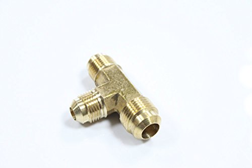 LTWFITTING Brass 5/8 Inch x 1/2 Inch x 5/8 Inch OD Flare Reducing Tee,Brass Flare Tube Fitting(Pack of 60)