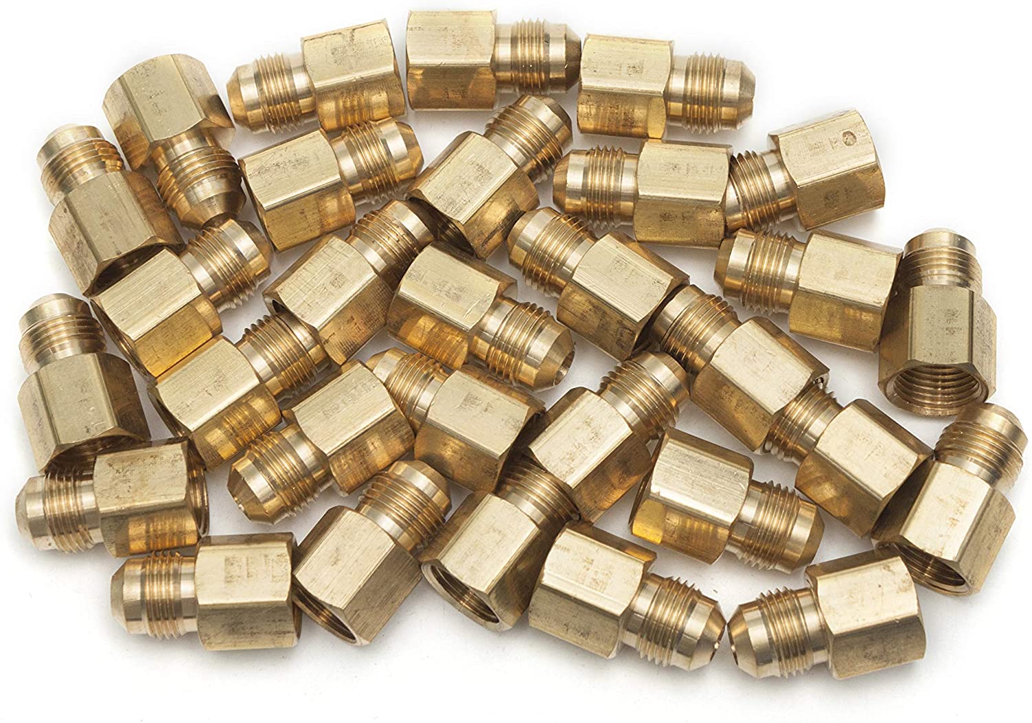 LTWFITTING Brass Flare 3/8 Inch OD x 3/8 Inch Female NPT Connector/Adapter Tube Fitting(Pack of 30)